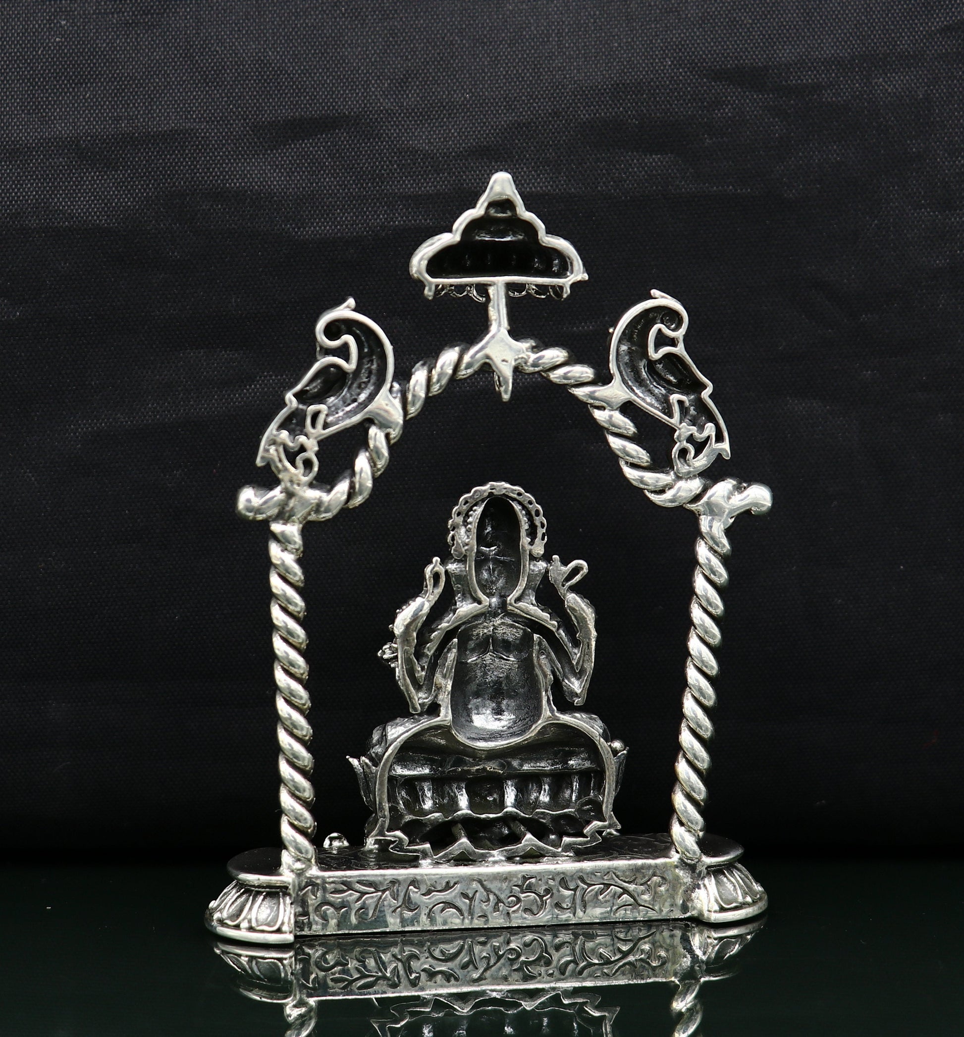 925 Sterling silver Idol lord Ganesha, Pooja puja Articles, Indian Silver Idols, handcrafted Ganesh statue sculpture amazing gifting Art05 - TRIBAL ORNAMENTS