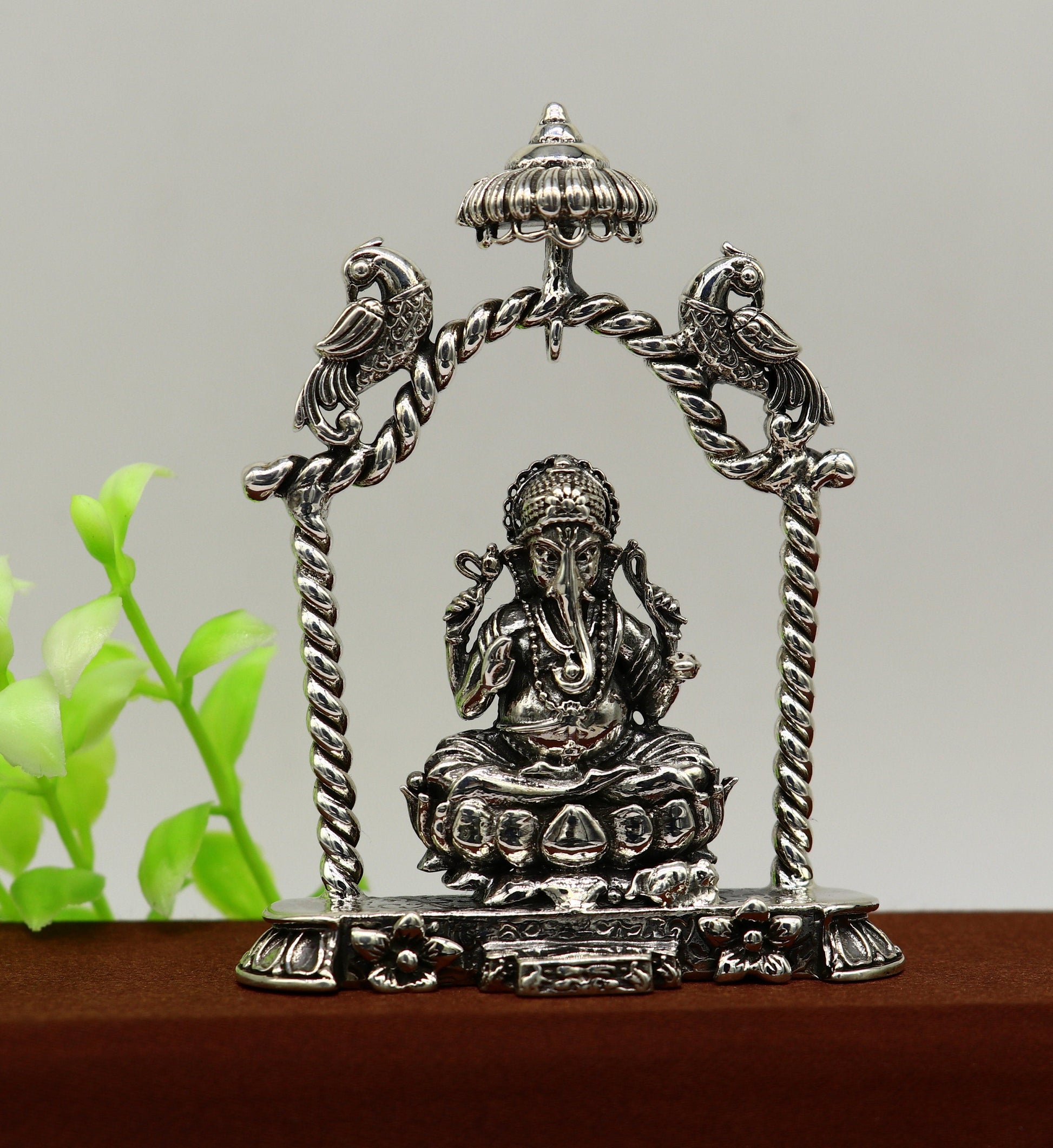 925 Sterling silver Idol lord Ganesha, Pooja puja Articles, Indian Silver Idols, handcrafted Ganesh statue sculpture amazing gifting Art05 - TRIBAL ORNAMENTS