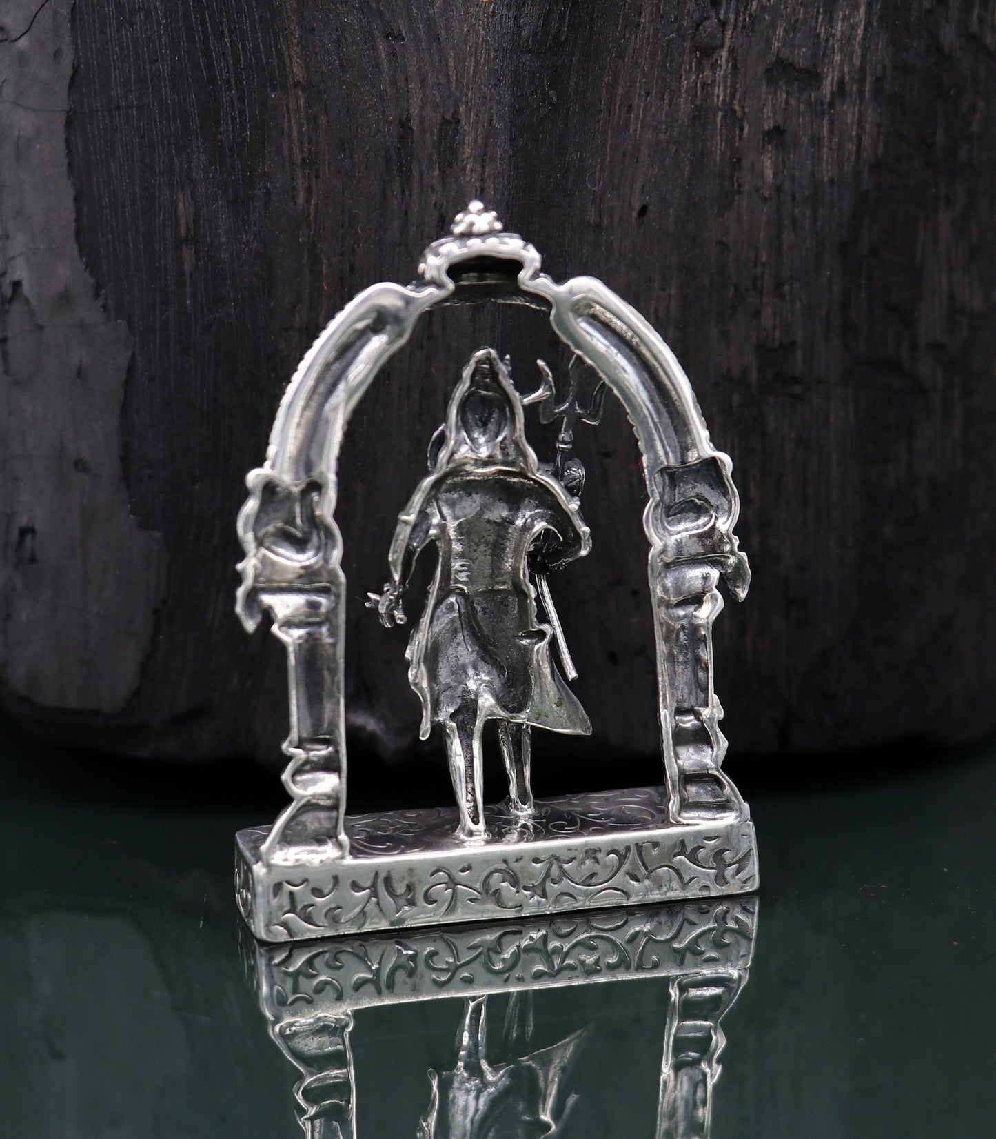 925 Sterling silver handmade vintage look indian hindu idols Lord Shiva with trident stunning statue figurine, puja articles best gift art09 - TRIBAL ORNAMENTS