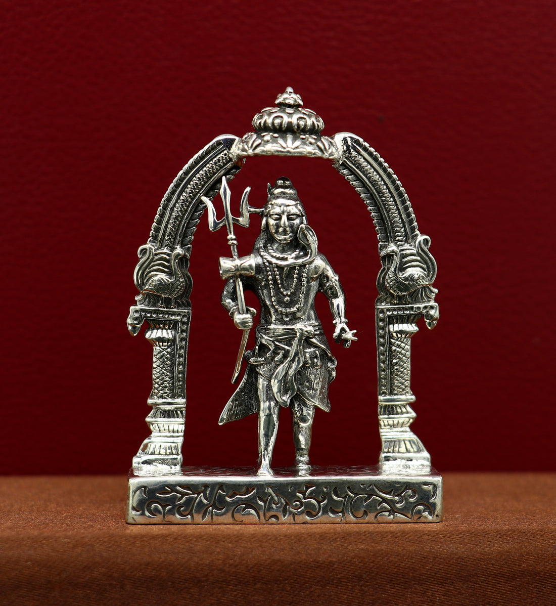 925 Sterling silver handmade vintage look indian hindu idols Lord Shiva with trident stunning statue figurine, puja articles best gift art09 - TRIBAL ORNAMENTS
