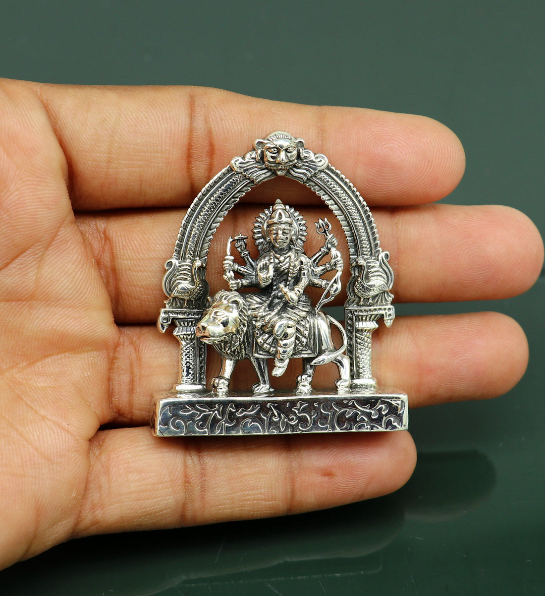 925 Sterling silver handmade antique design indian hindu Godess Bhawani Maa Mataji Decorative statue figurine, puja articles best gift art10 - TRIBAL ORNAMENTS