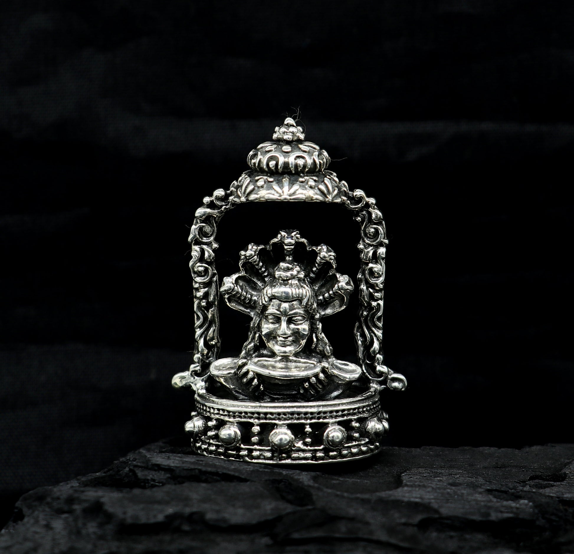 925 Sterling silver handmade antique design Idols Lord Shiva Mahakaal exclusive Statue figurine, puja articles decorative gift art18 - TRIBAL ORNAMENTS