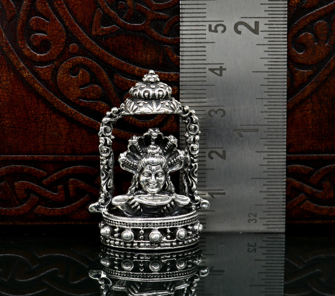 925 Sterling silver handmade antique design Idols Lord Shiva Mahakaal exclusive Statue figurine, puja articles decorative gift art18 - TRIBAL ORNAMENTS