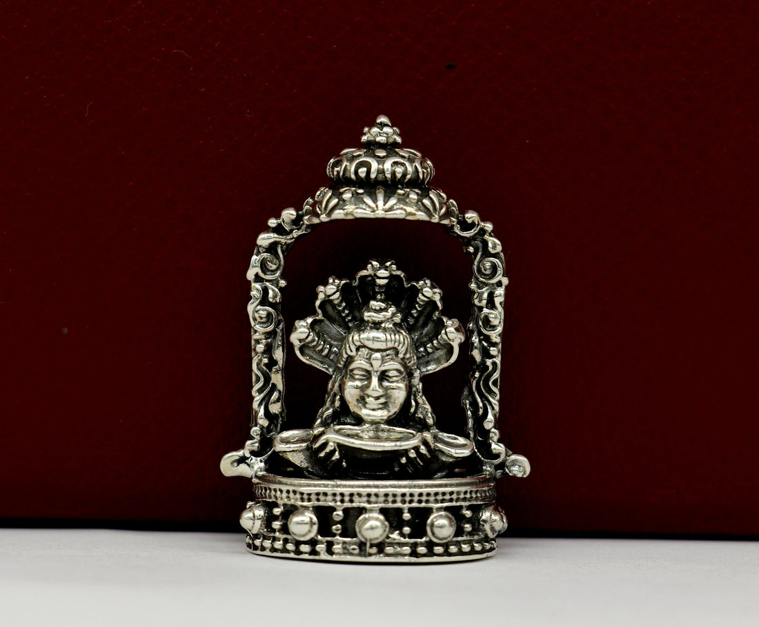 925 Sterling silver handmade antique design Idols Lord Shiva Mahakaal exclusive Statue figurine, puja articles decorative gift art18 - TRIBAL ORNAMENTS