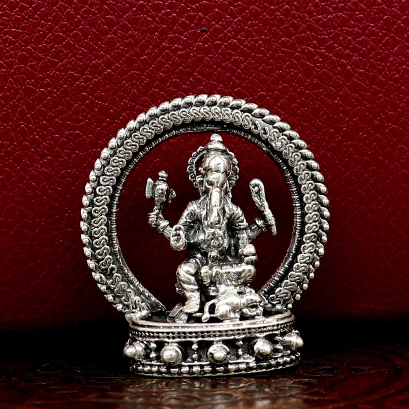 Pure 925 Sterling silver handmade antique design Idols Lord Ganesha exclusive Statue figurine, puja articles decorative gift art19 - TRIBAL ORNAMENTS