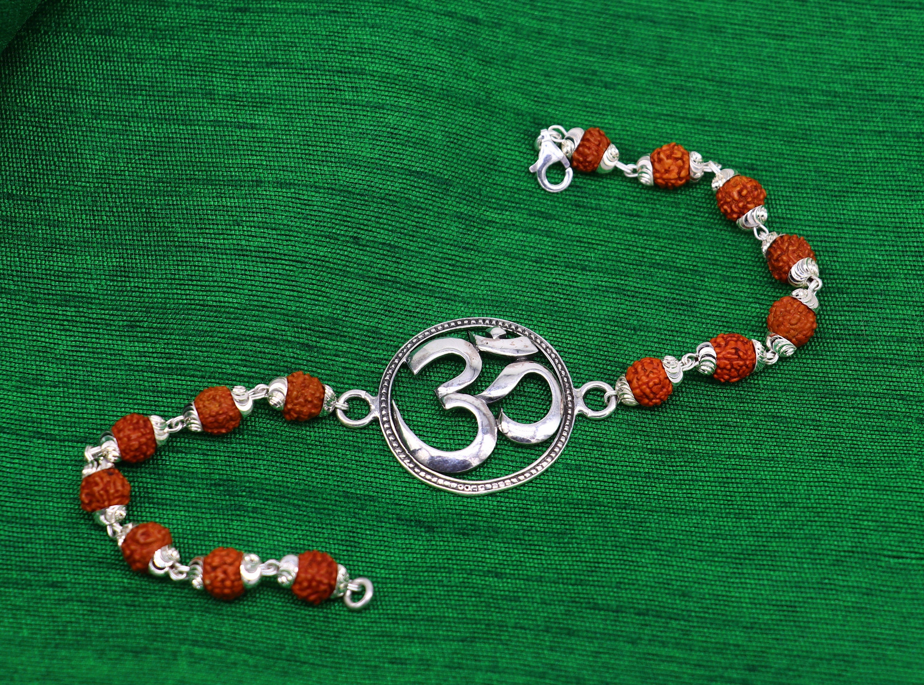 Aum Panchrudra Rudraksha in Silver Bracelet – OM POOJA SHOP – ompoojashop