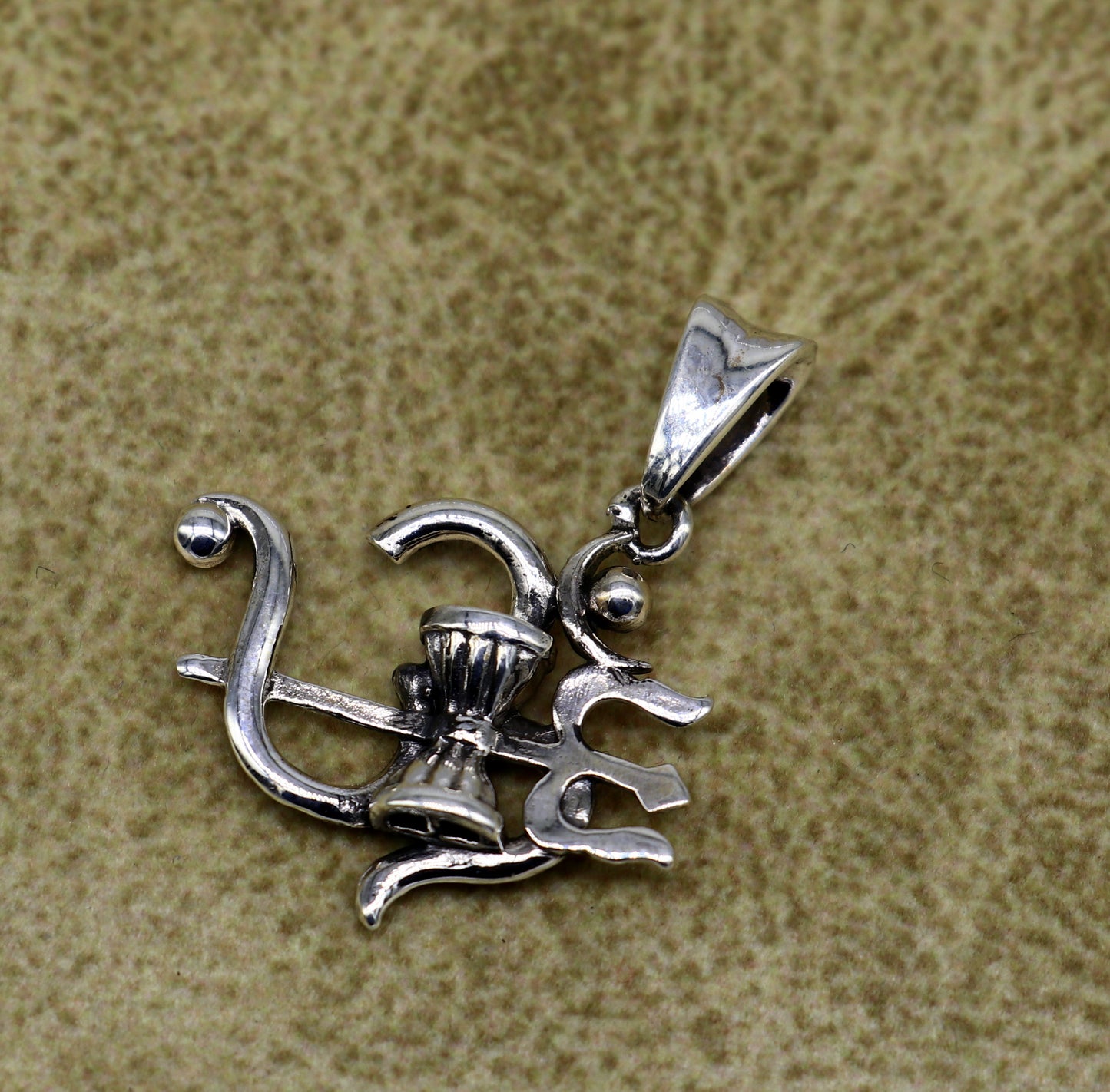 925 sterling silver customize vintage antique style Aum with trident Pendant, amazing design stunning pendant unisex gifting jewelry ssp555 - TRIBAL ORNAMENTS