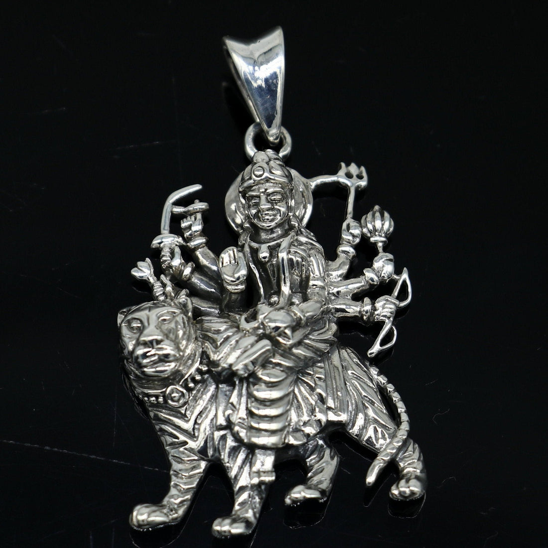 925 sterling silver customized vintage style Goddess Durga/Bhawani MA Pendant, amazing design stunning pendant unisex gifting jewelry ssp500 - TRIBAL ORNAMENTS