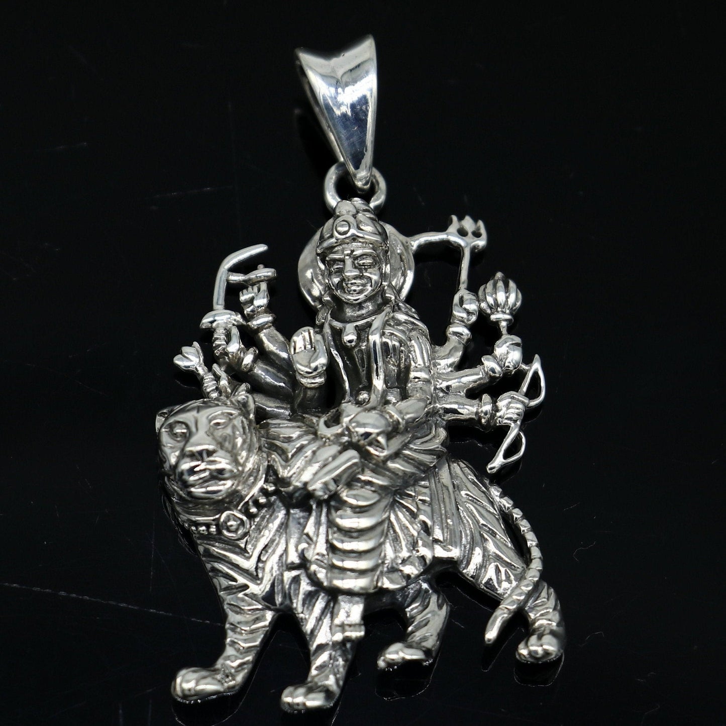 925 sterling silver customized vintage style Goddess Durga/Bhawani MA Pendant, amazing design stunning pendant unisex gifting jewelry ssp500 - TRIBAL ORNAMENTS