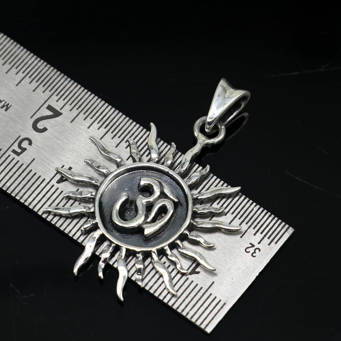 Genuine 925 sterling silver handmade Aum or OM pendant, amazing Exclusive cross design stunning pendant unisex gifting jewelry ssp502 - TRIBAL ORNAMENTS