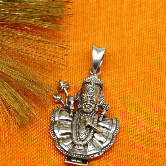 Real 925 sterling silver handmade Hindu god Lord krishna shrinathji pendant, amazing designer fabulous pendant unisex gifting jewelry ssp559 - TRIBAL ORNAMENTS
