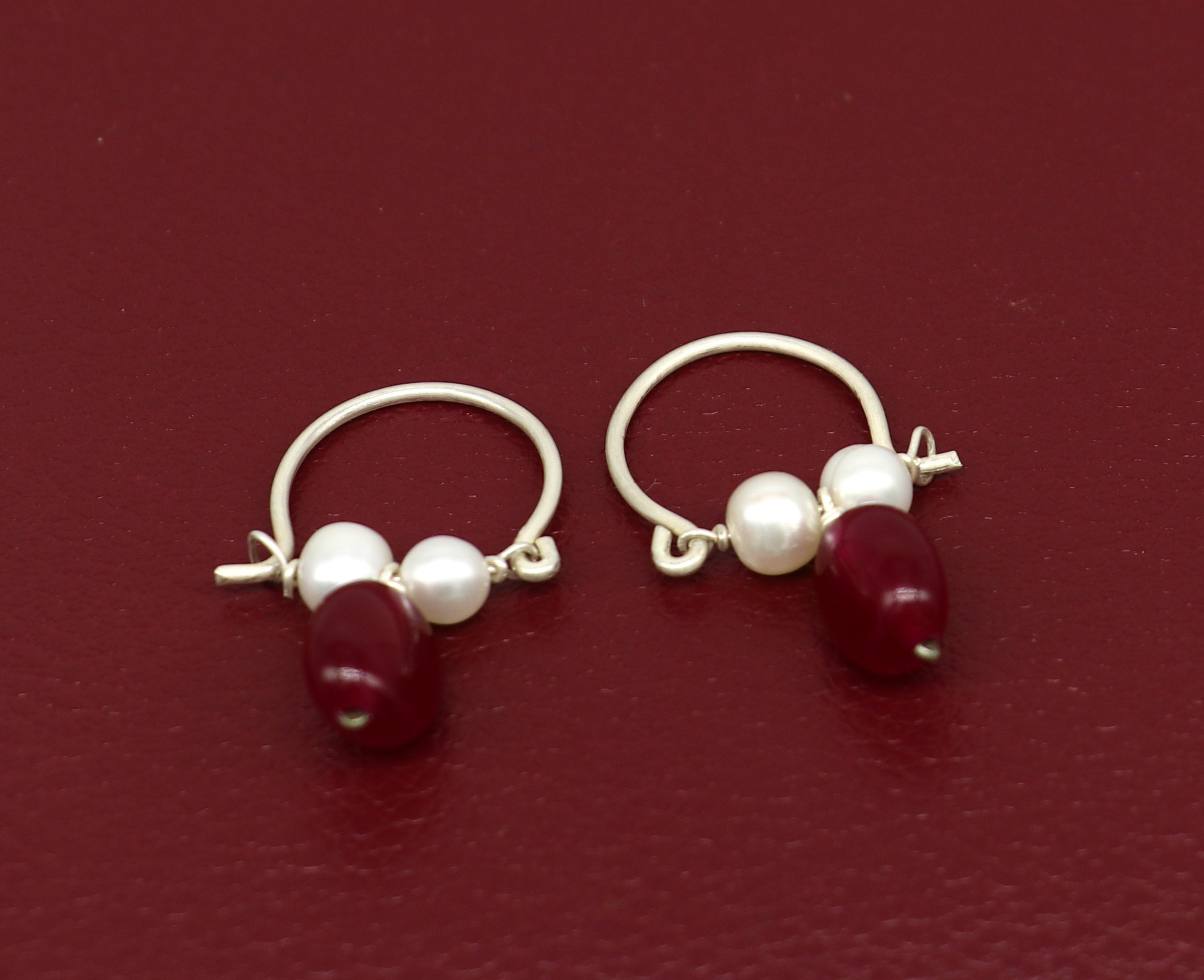 White Pearl Hanging Earrings T4283  krishna pearls and jewellers