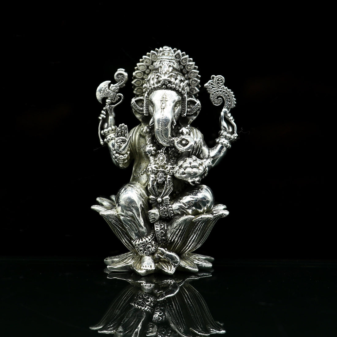 Combo Laxmi and Ganesha 925 Sterling silver handmade customized Hindu idols statue, puja article figurine, home décor puja Articles art27 - TRIBAL ORNAMENTS