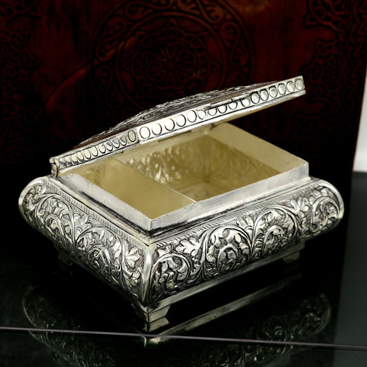 Vintage antique Naxi design handmade 925 sterling silver dry fruit box. candy box, jewelry box, best brides gift or corporation gift box01 - TRIBAL ORNAMENTS