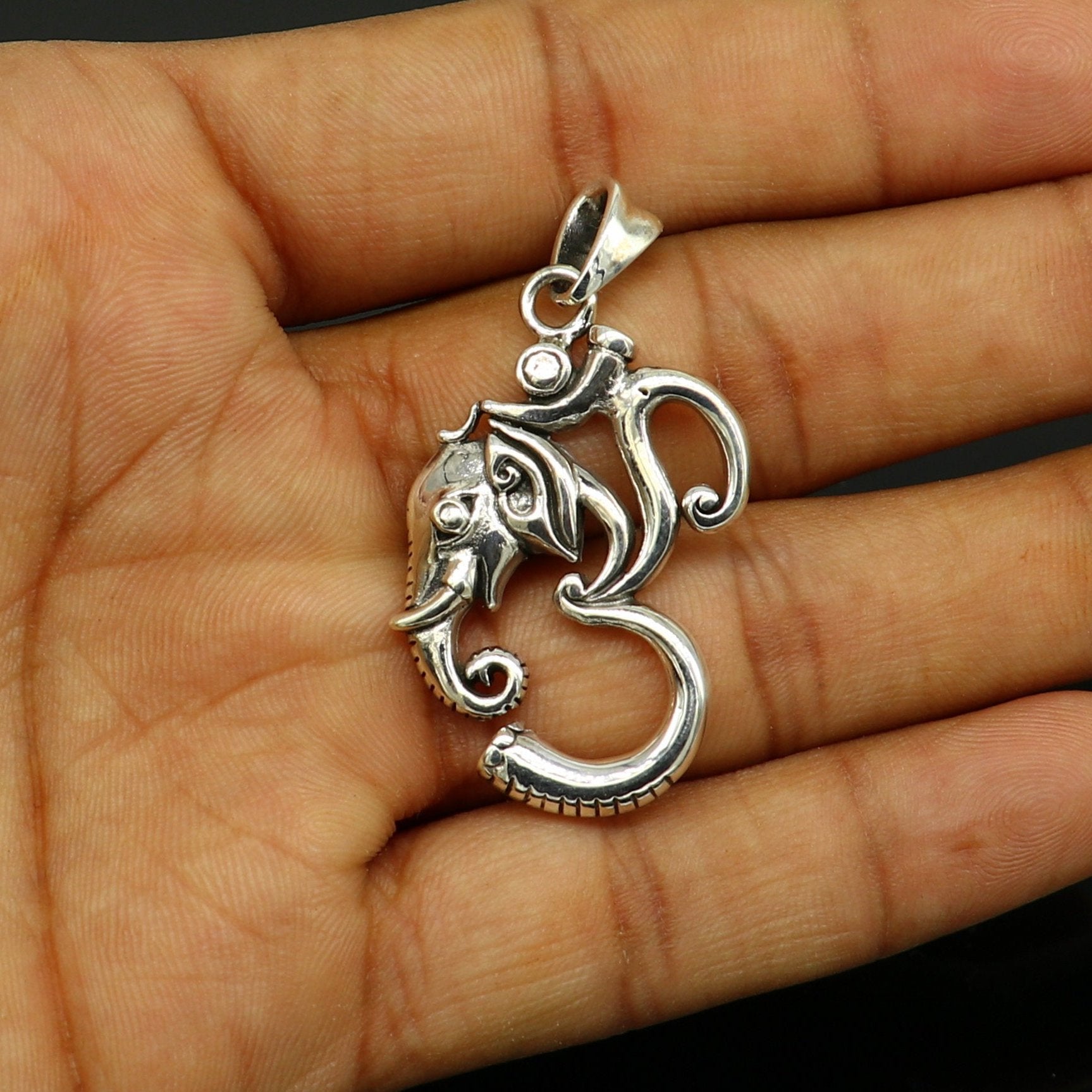 Stunning 925 sterling silver handmade vintage design aum Ganesha pendant, amazing stylish unisex pendant locket personalized jewelry ssp471 - TRIBAL ORNAMENTS