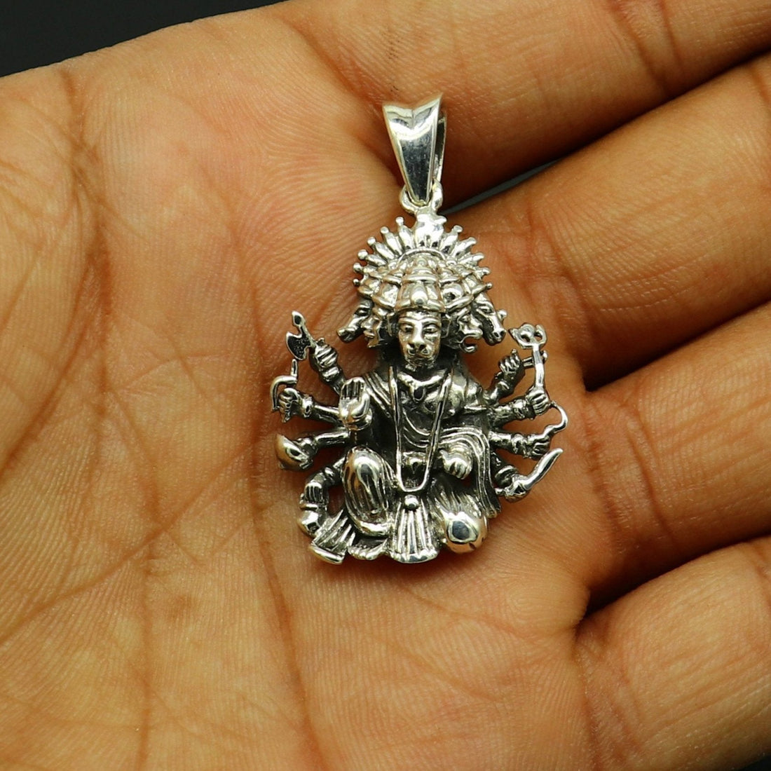 Vintage trendy 925 sterling silver handmade Panch mukhi hanuman pendant, amazing stylish unisex pendant locket personalized jewelry ssp436 - TRIBAL ORNAMENTS