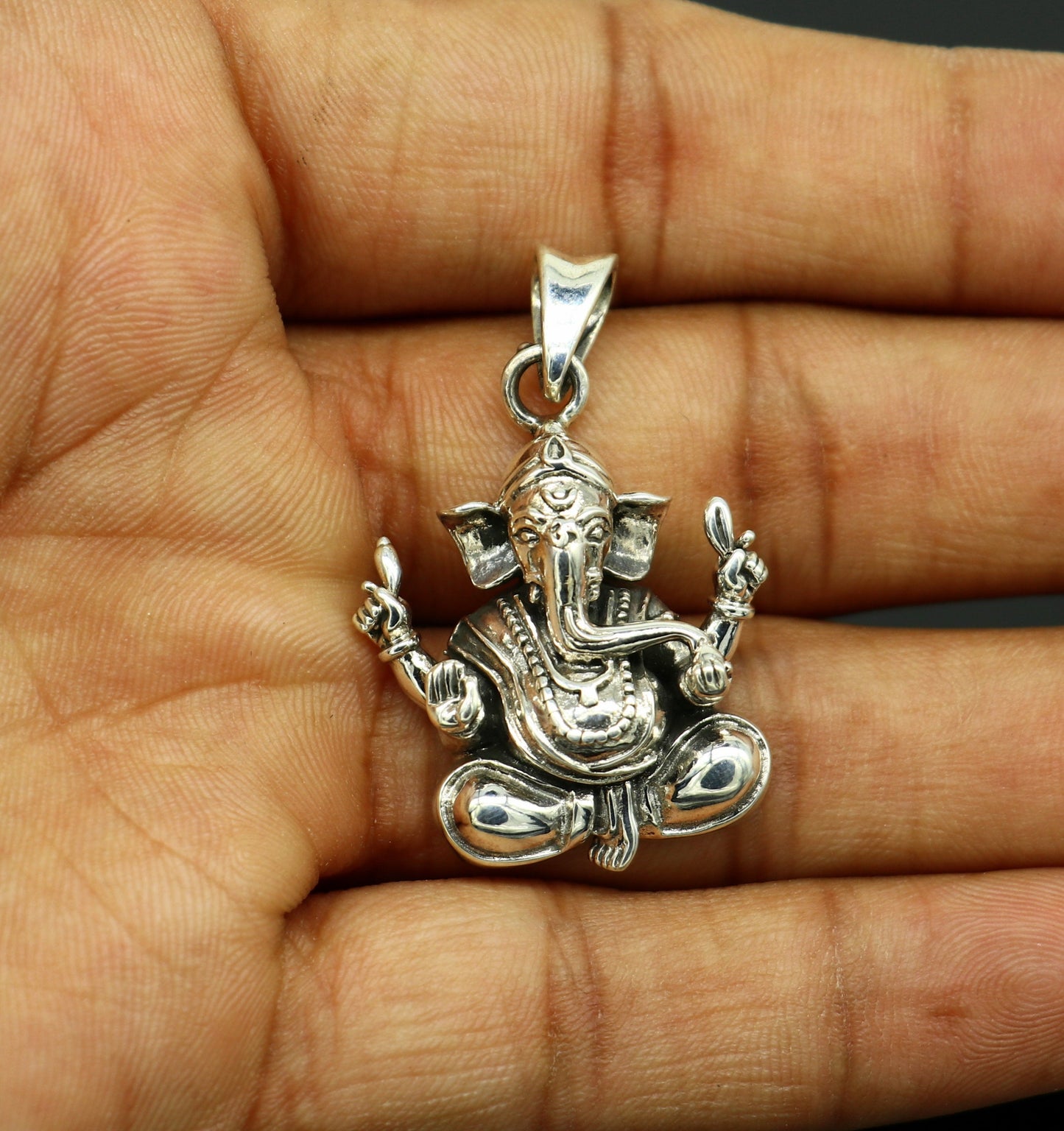 Vintage trendy 925 sterling silver handmade Lord Ganesha pendant, amazing stylish unisex pendant locket personalized jewelry ssp456 - TRIBAL ORNAMENTS