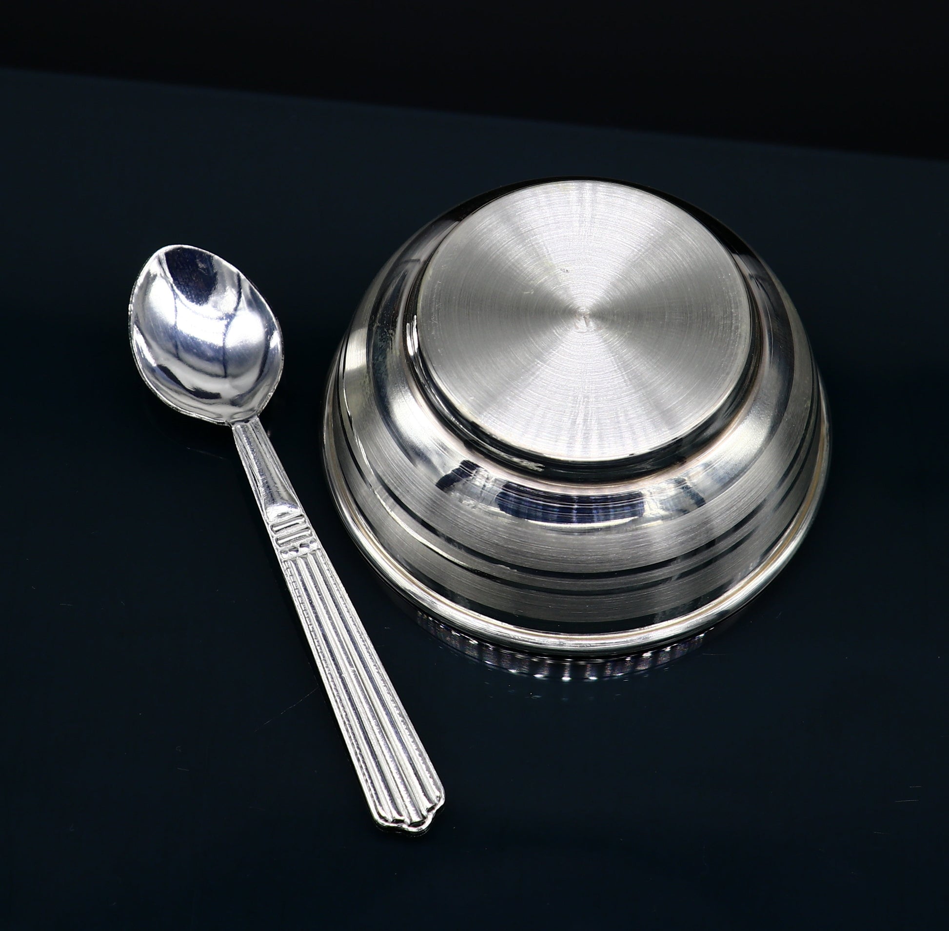 Silver Bowl & Spoon for new born baby - Bis hallmark –