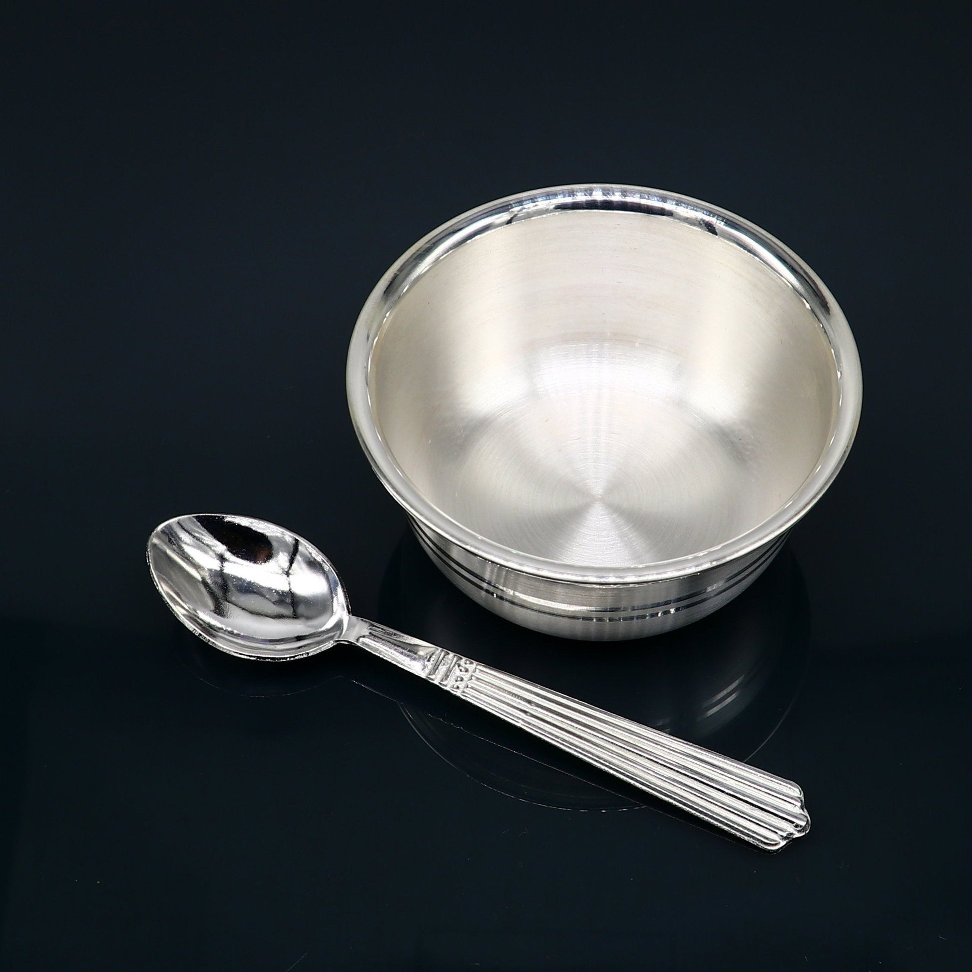 Buy Pure Silver Bowls and Spoons Serving Dishes, Baby Serving Utensils, Baby  Silver Bowl Used to Pooja or Baby Serving Vegetable or Dishes -  Israel