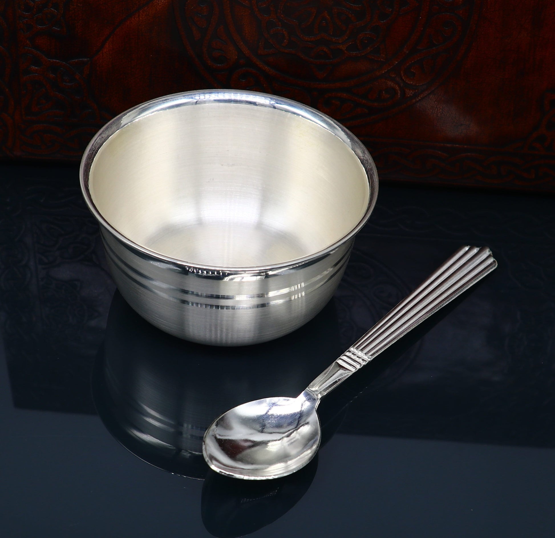 Silver Bowl & Spoon for new born baby - Bis hallmark –