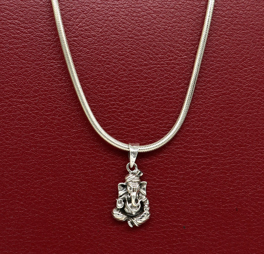 925 sterling silver handmade vintage stylish trendy idol Ganesha pendant , exclusive designer unisex pendant silver locket jewelry ssp515 - TRIBAL ORNAMENTS