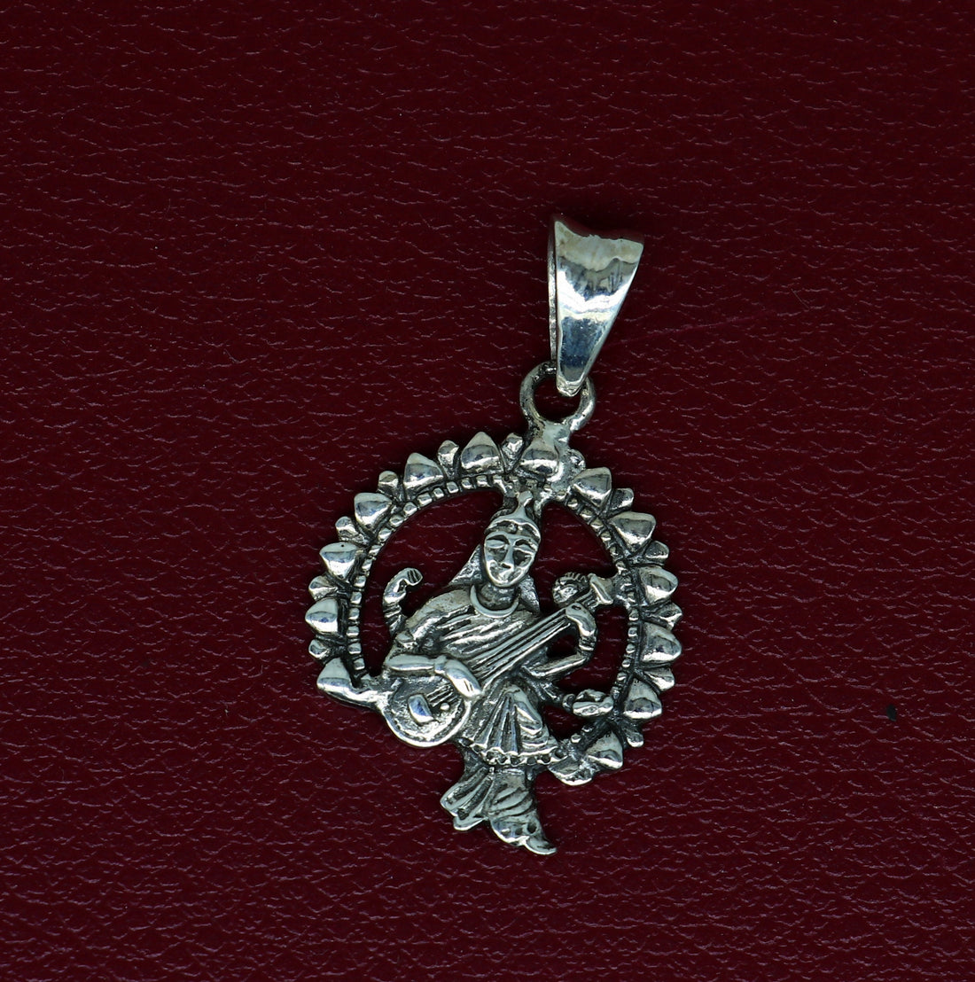 925 sterling silver unique design Goddess Saraswati/Sharda mataji pendant, goddess pendant locket personalized jewelry tribal jewelry ssp572 - TRIBAL ORNAMENTS