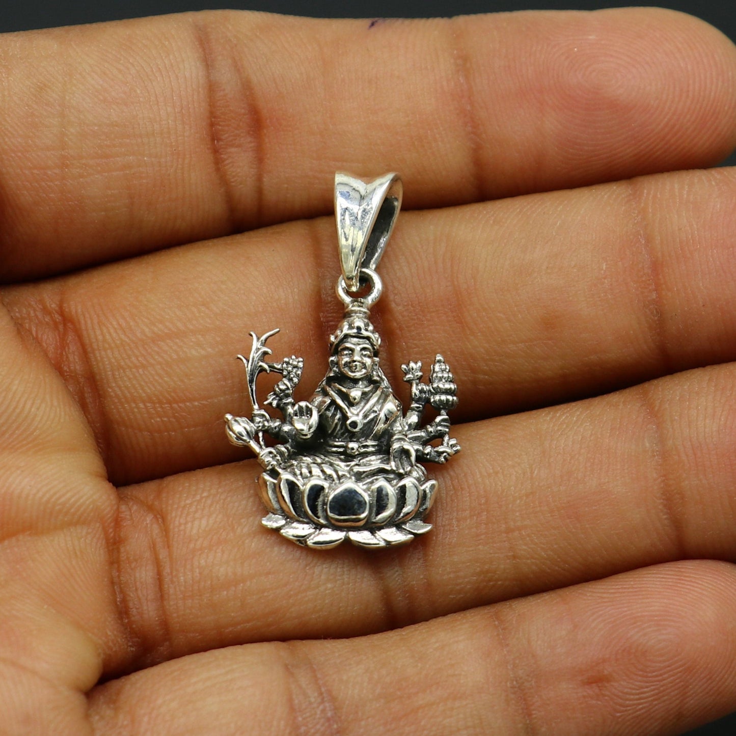 925 sterling silver unique design Goddess Laxmi mataji pendant, goddess pendant locket personalized jewelry tribal jewelry ssp539 - TRIBAL ORNAMENTS