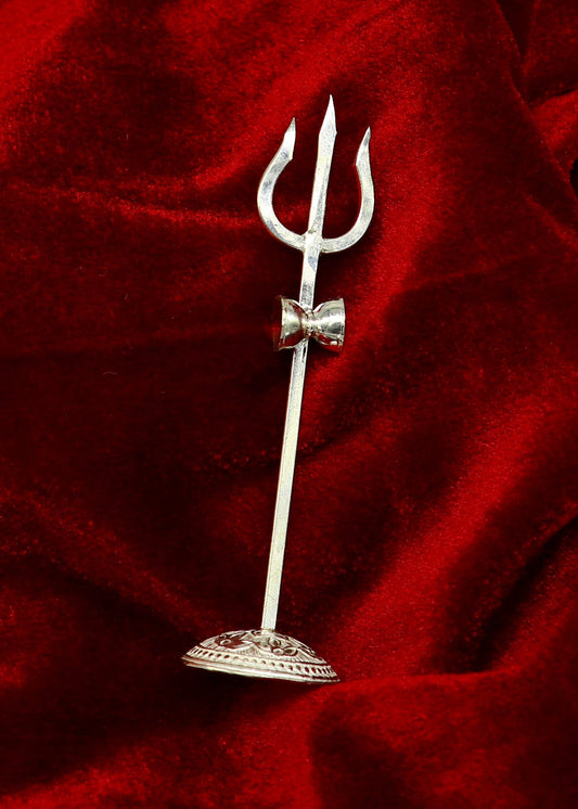 Divine Lord shiva Trident, Solid sterling silver Trishul puja article utensils, goddess trishul trident , god accessories  from india su341 - TRIBAL ORNAMENTS