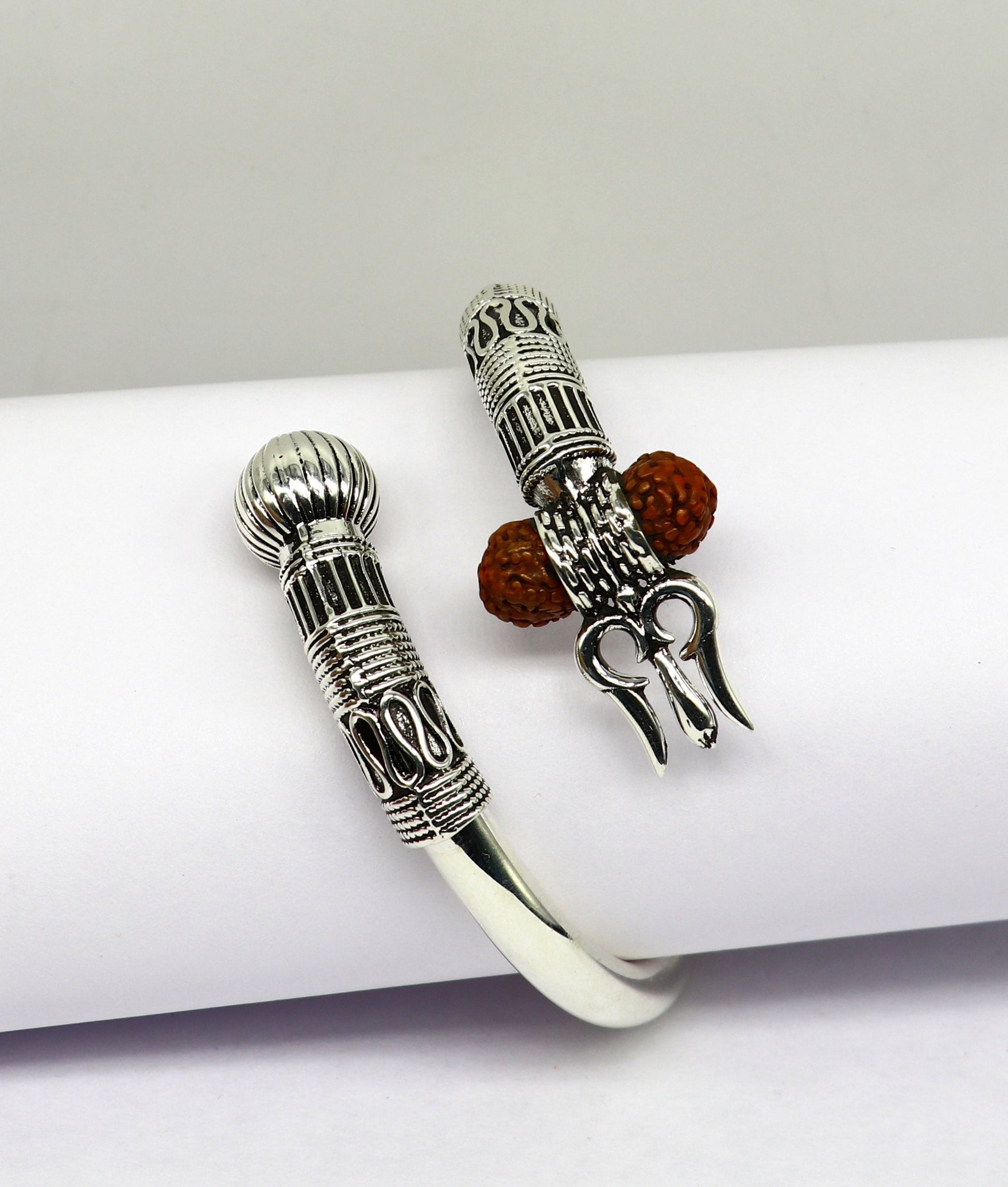 Devine 925 sterling silver handmade lord Shiva trident Trishul bangle bracelet kada, best gift for girl's or boy's stunning bangle nssk419 - TRIBAL ORNAMENTS