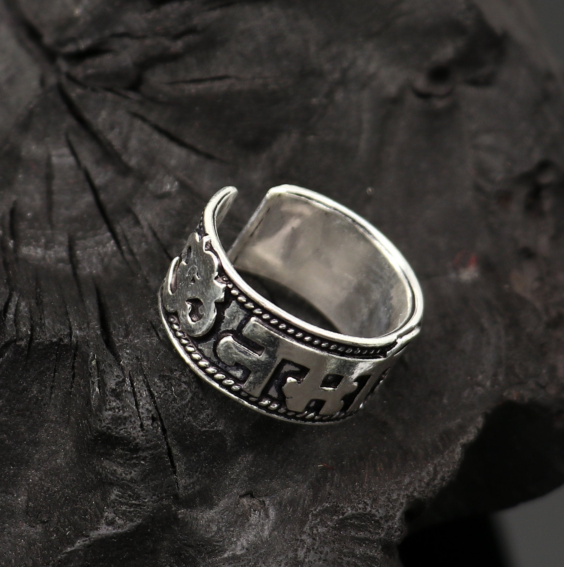 Full Moon Jewellery Thick Boho Modern Design Tri Textured Ring Set, India |  Ubuy