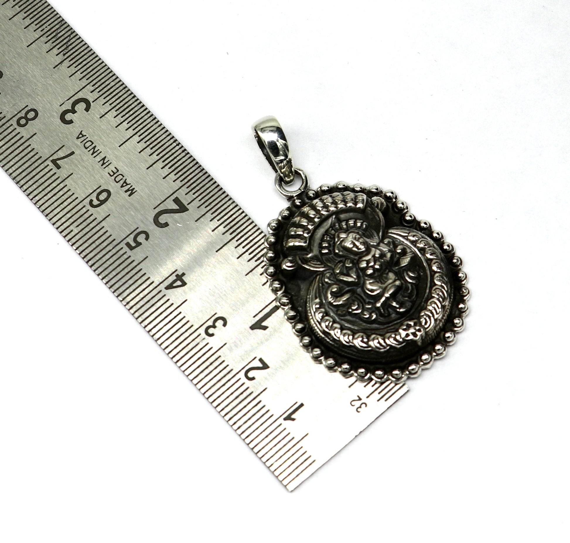 925 sterling silver Vintage antique design handmade God Krishna fabulous pendant tribal belly dance temple jewelry from india nsp426 - TRIBAL ORNAMENTS
