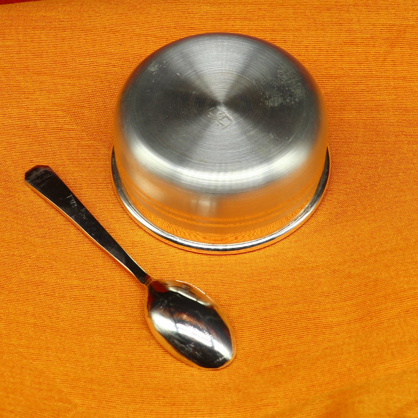 999 fine silver handmade small baby bowl and spoon set, silver tumbler, flask, stay baby/kids healthy, silver vessel utensils sv171 - TRIBAL ORNAMENTS