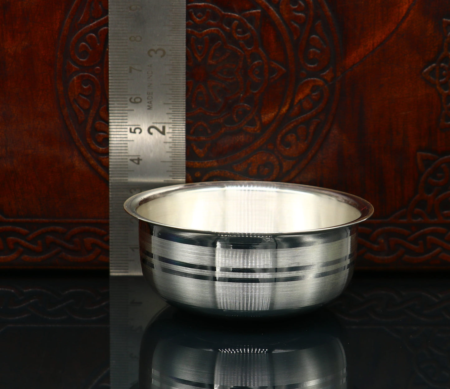 999 Fine silver handmade solid bowl, silver utensils, baby food bowl, silver puja article or gift for baby rice ceremony Annaprashana sv182 - TRIBAL ORNAMENTS