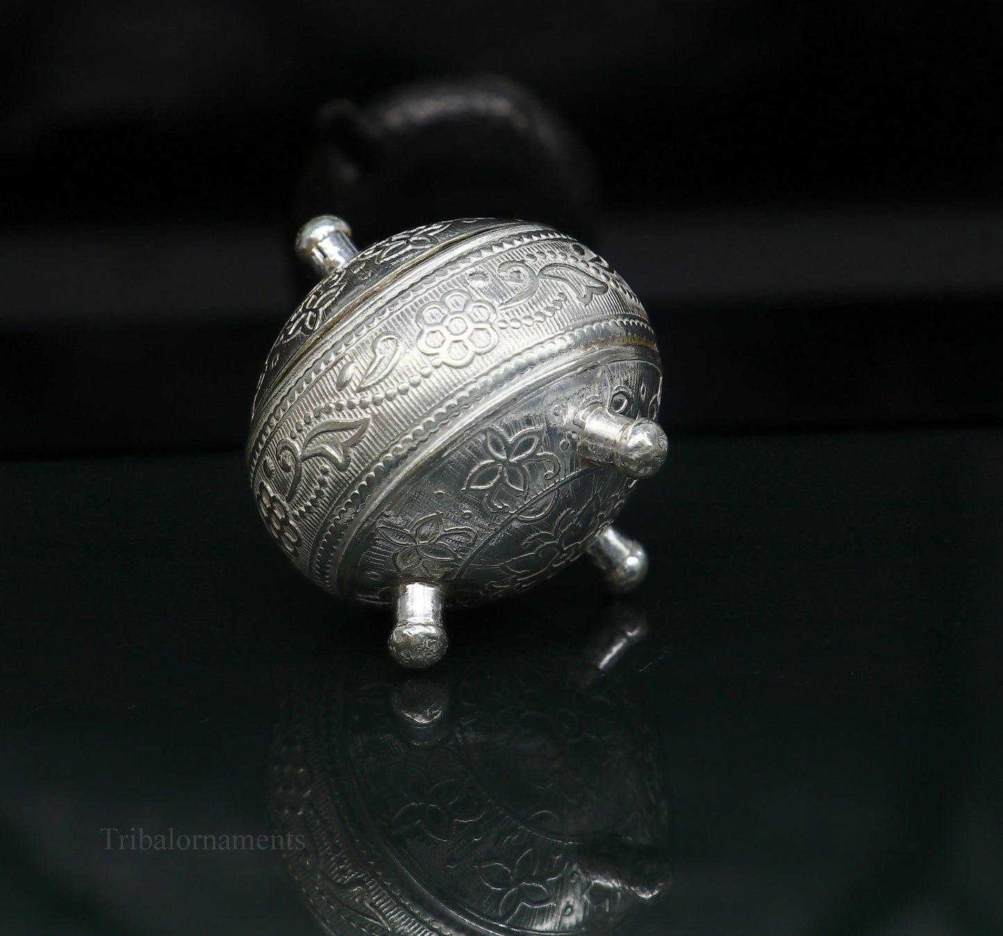 925 Sterling silver handmade fabulous trinket box, solid kumkum box, casket box, sindoor box, enamel work customized gifting box stb143 - TRIBAL ORNAMENTS