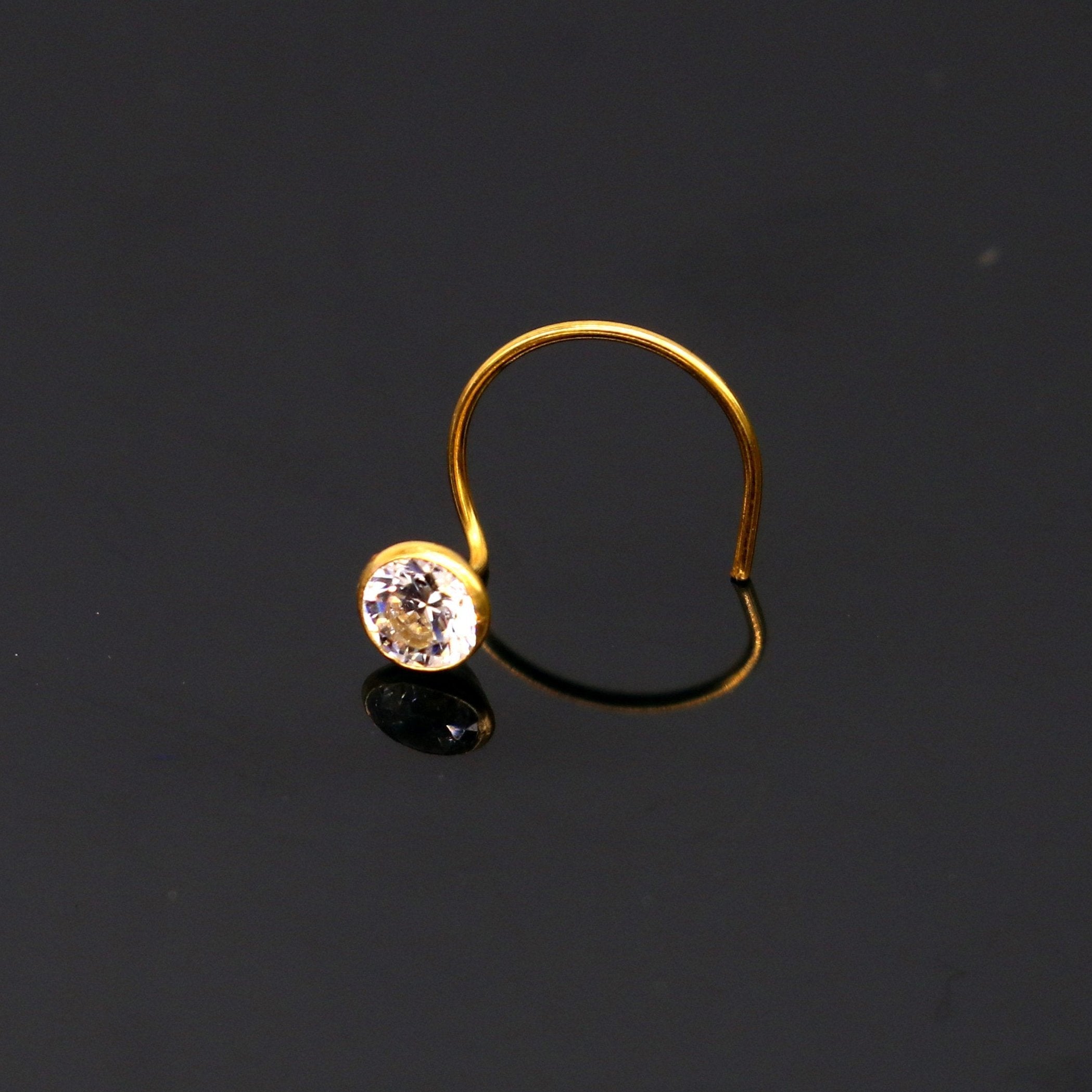 Gold stone deals nose pin design