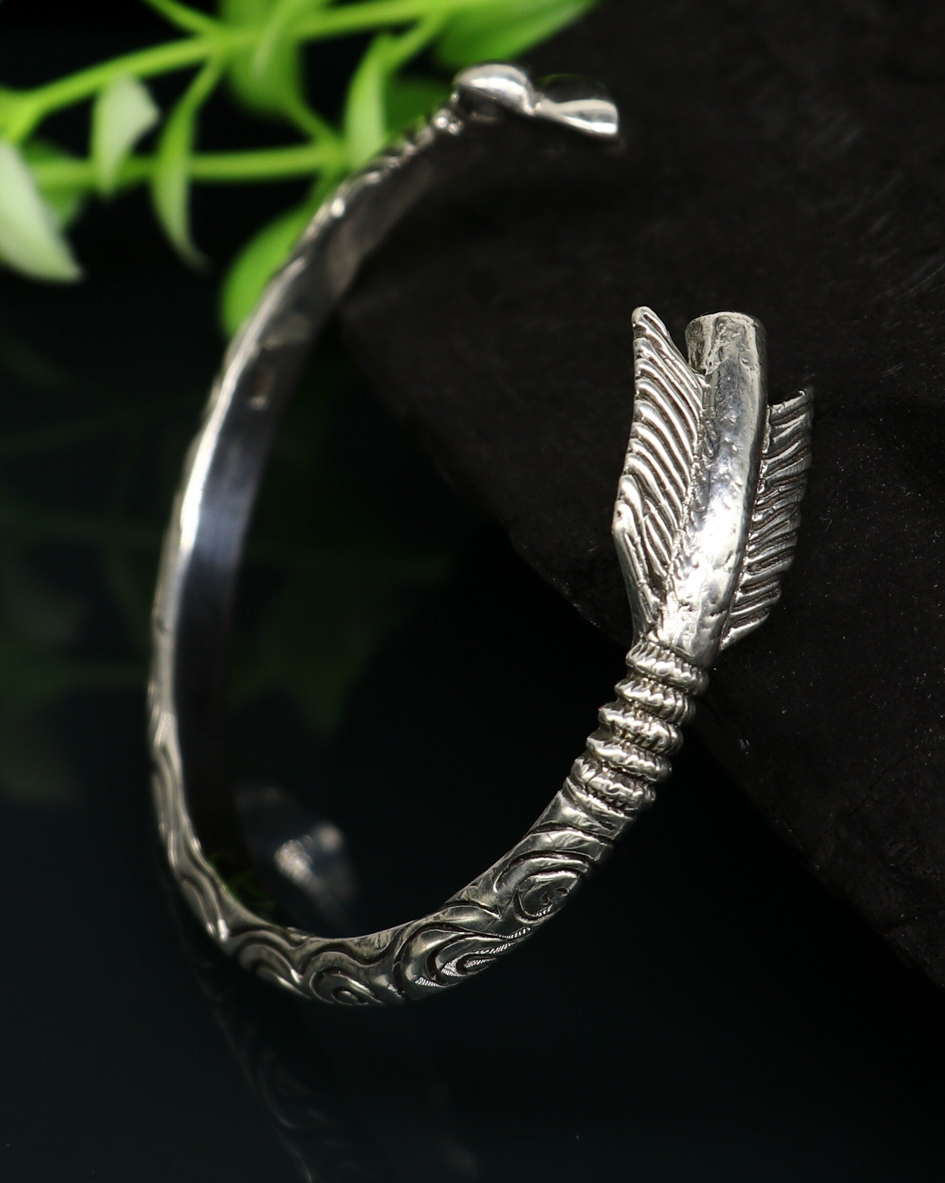 925 sterling silver Arrow style designer bangle bracelet kada, excellent personalized gifting adjustable fancy bangle men's or girls cuff69 - TRIBAL ORNAMENTS
