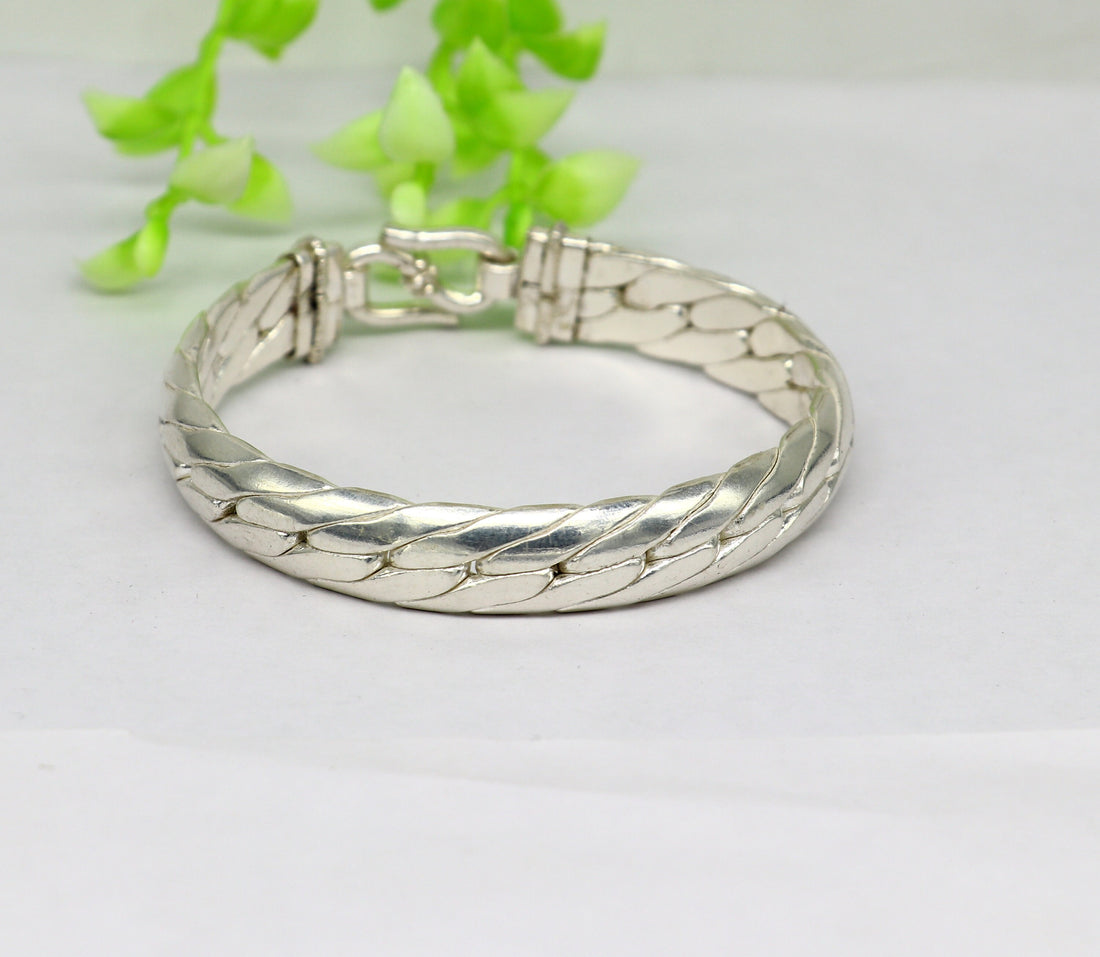 925 sterling silver handmade gorgeous bright shining bangle bracelet kada, fabulous unisex gifting jewelry personalized gift jewelry nsk263 - TRIBAL ORNAMENTS