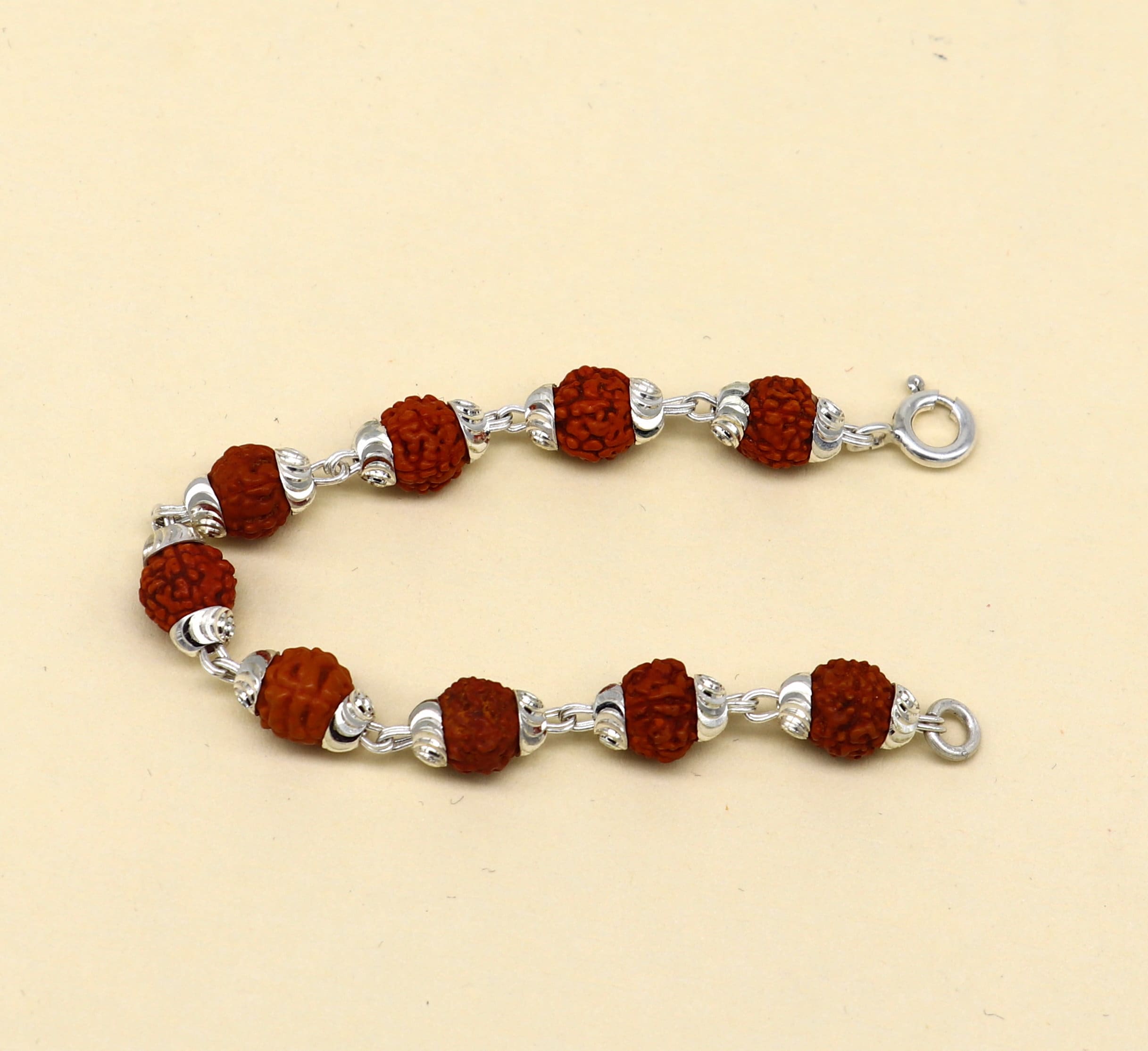 Rudraksh beads Rudraksha bracelet 6 mm w/ golden caps, hand knotted  shamballa bracelet, Adjustable Healing Bracelet - Blessed & Energize
