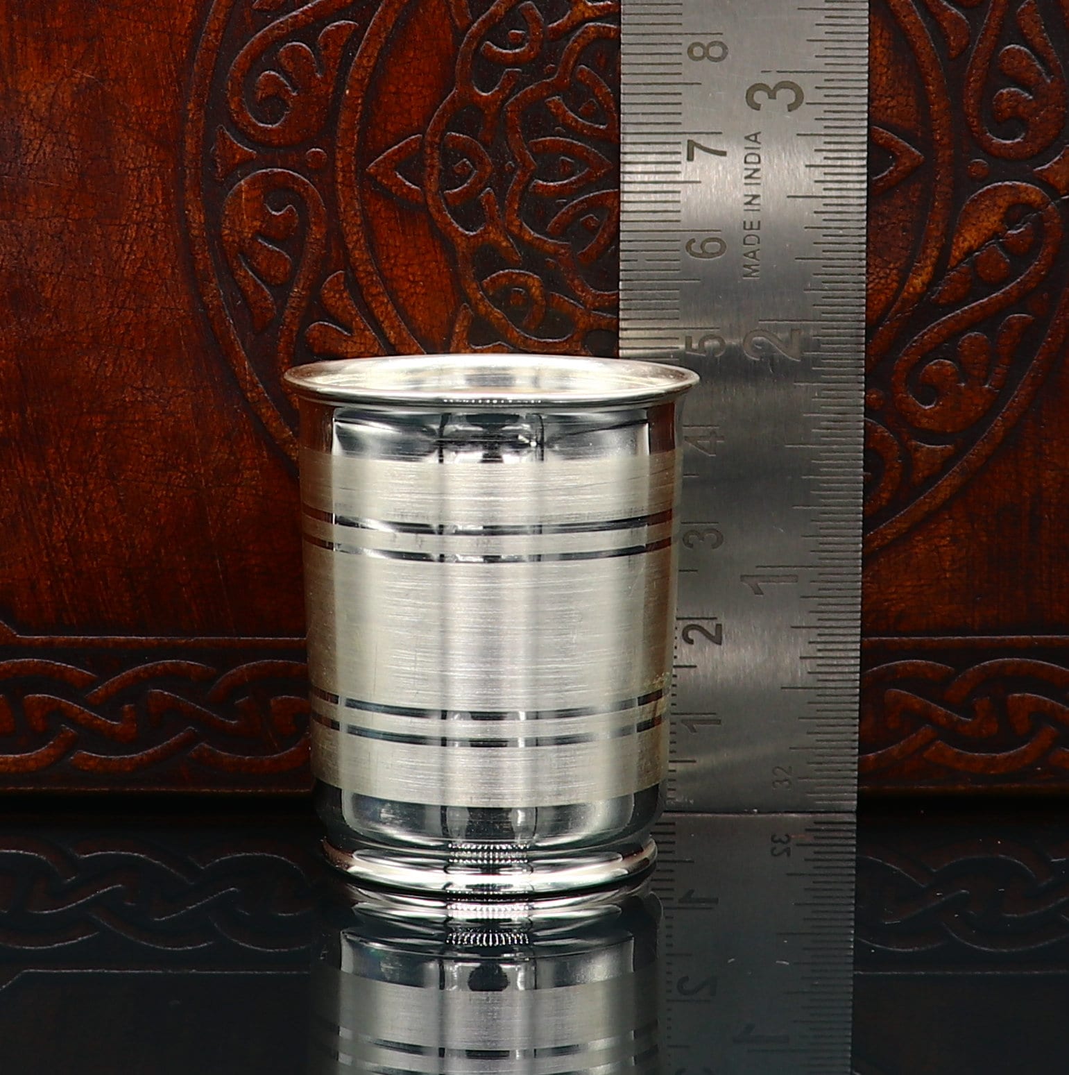 999 fine silver handmade water/milk Glass tumbler, silver flask, baby kids silver small cup utensils stay healthy from bacteria sv195 - TRIBAL ORNAMENTS