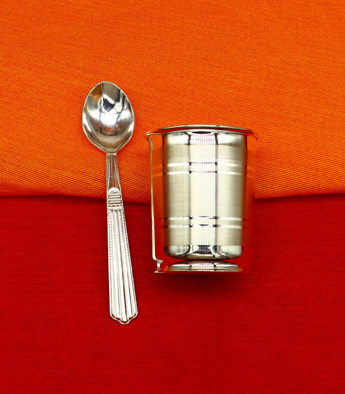 999 fine silver handmade water/milk Glass tumbler, silver flask, baby kids silver small cup utensils stay healthy from bacteria sv195 - TRIBAL ORNAMENTS