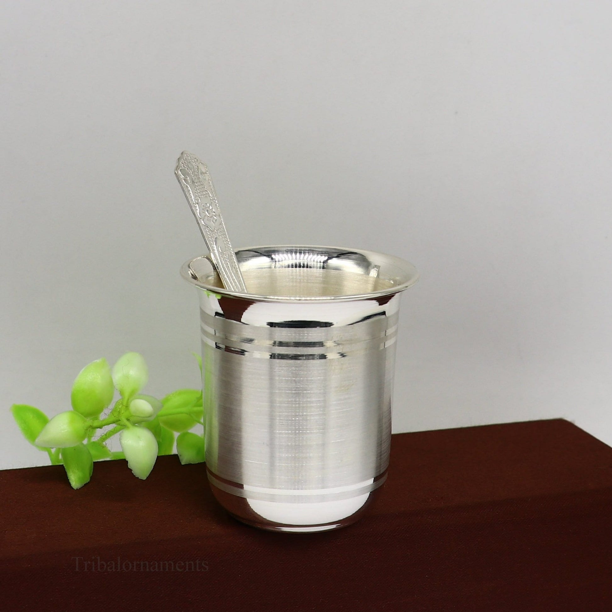 999 fine silver handmade vessel, water/milk Glass tumbler, silver flask, baby kids silver utensils stay healthy water milk cup sv231 - TRIBAL ORNAMENTS