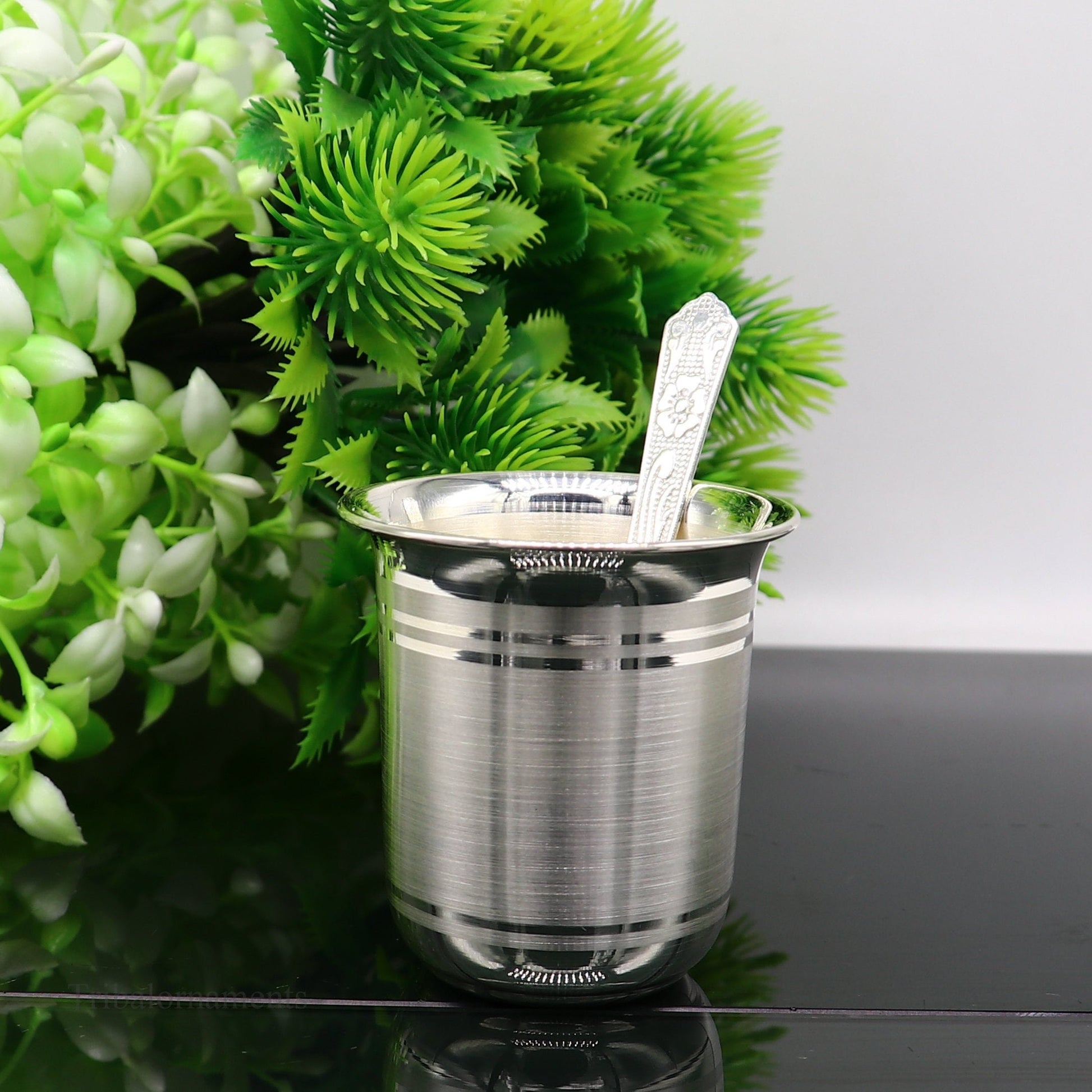 999 fine silver handmade vessel, water/milk Glass tumbler, silver flask, baby kids silver utensils stay healthy water milk cup sv231 - TRIBAL ORNAMENTS