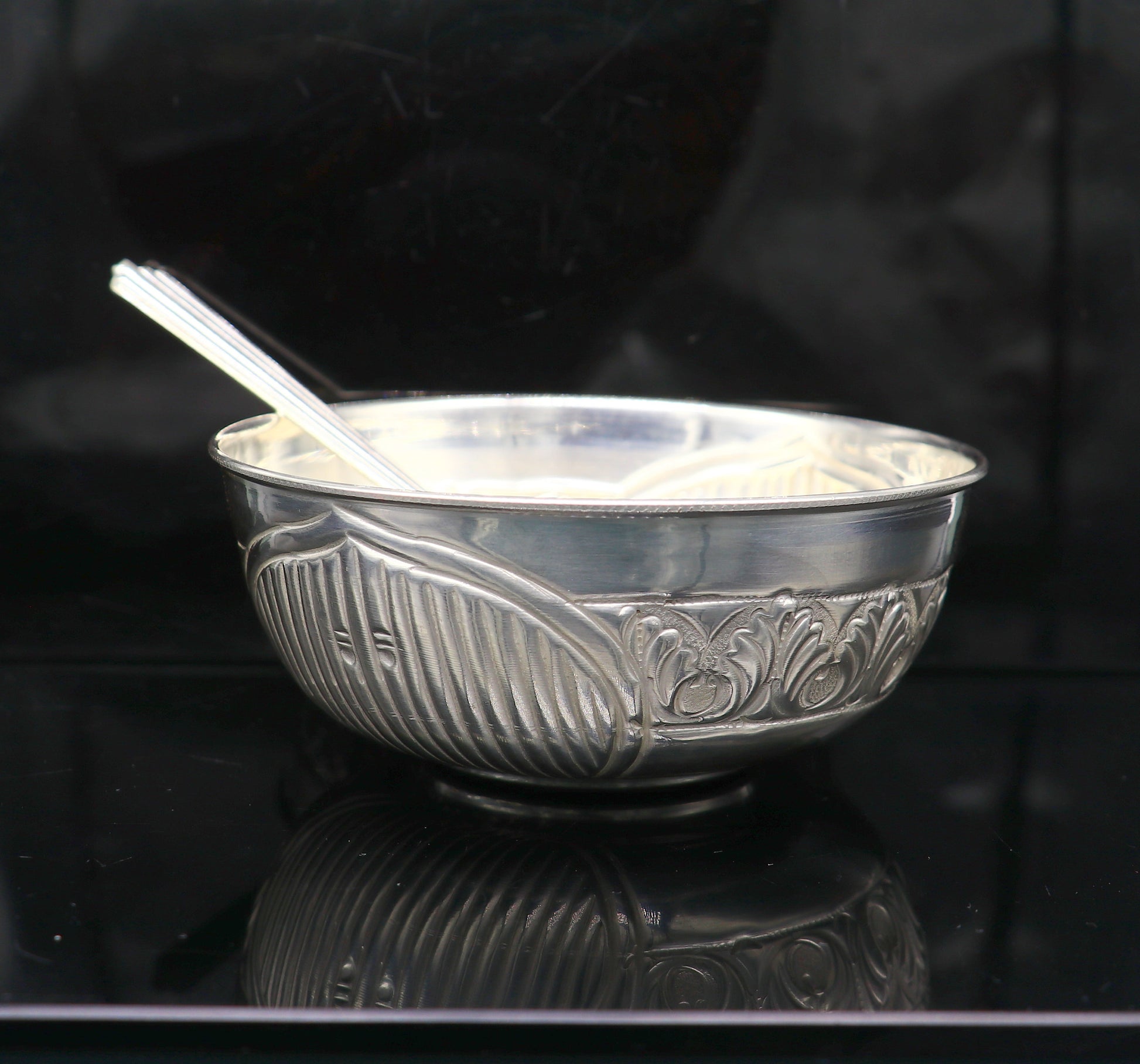 Silver Bowl & Spoon for new born baby - Bis hallmark –