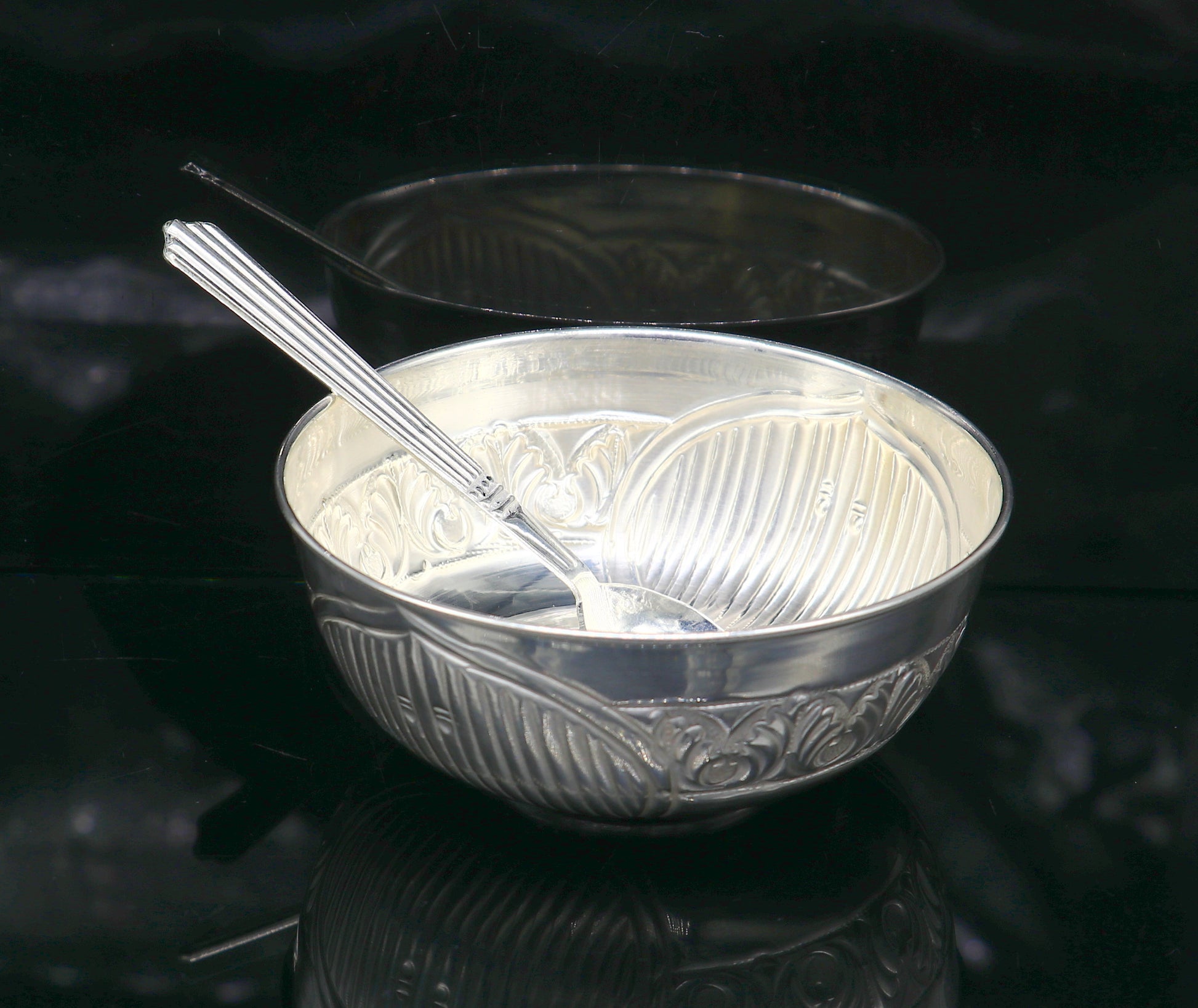 Silver Bowl & Spoon for new born baby - Bis hallmark –
