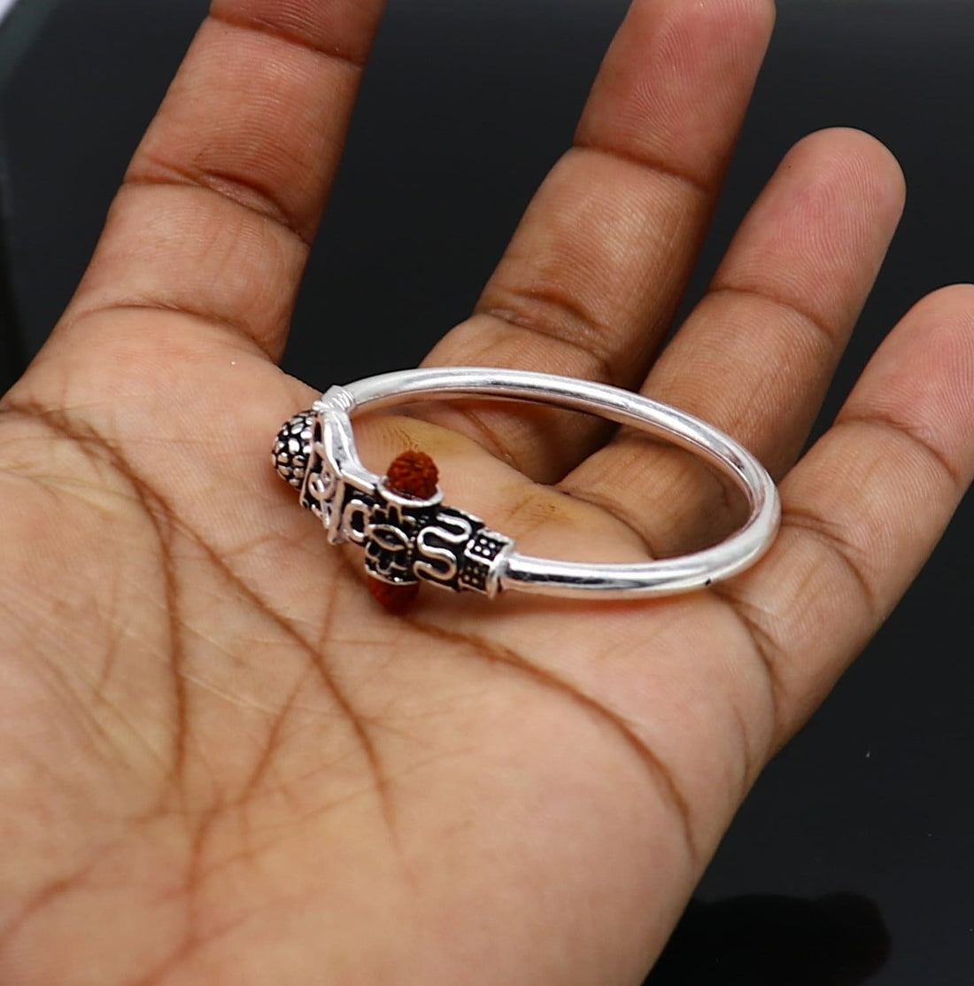 Handmade vintage antique design customized silver baby bangle kada, excellent lord shiva bangle bracelet kada for gifting nbbk236 - TRIBAL ORNAMENTS