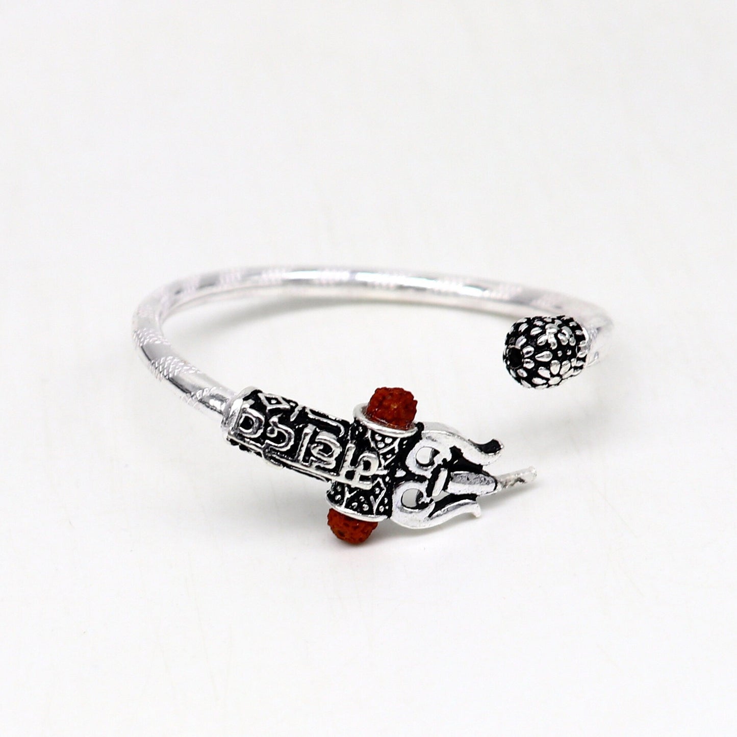 Handmade vintage antique design customized silver baby bangle kada, excellent lord shiva Mahadeva bangle bracelet kada for gifting nbbk235 - TRIBAL ORNAMENTS