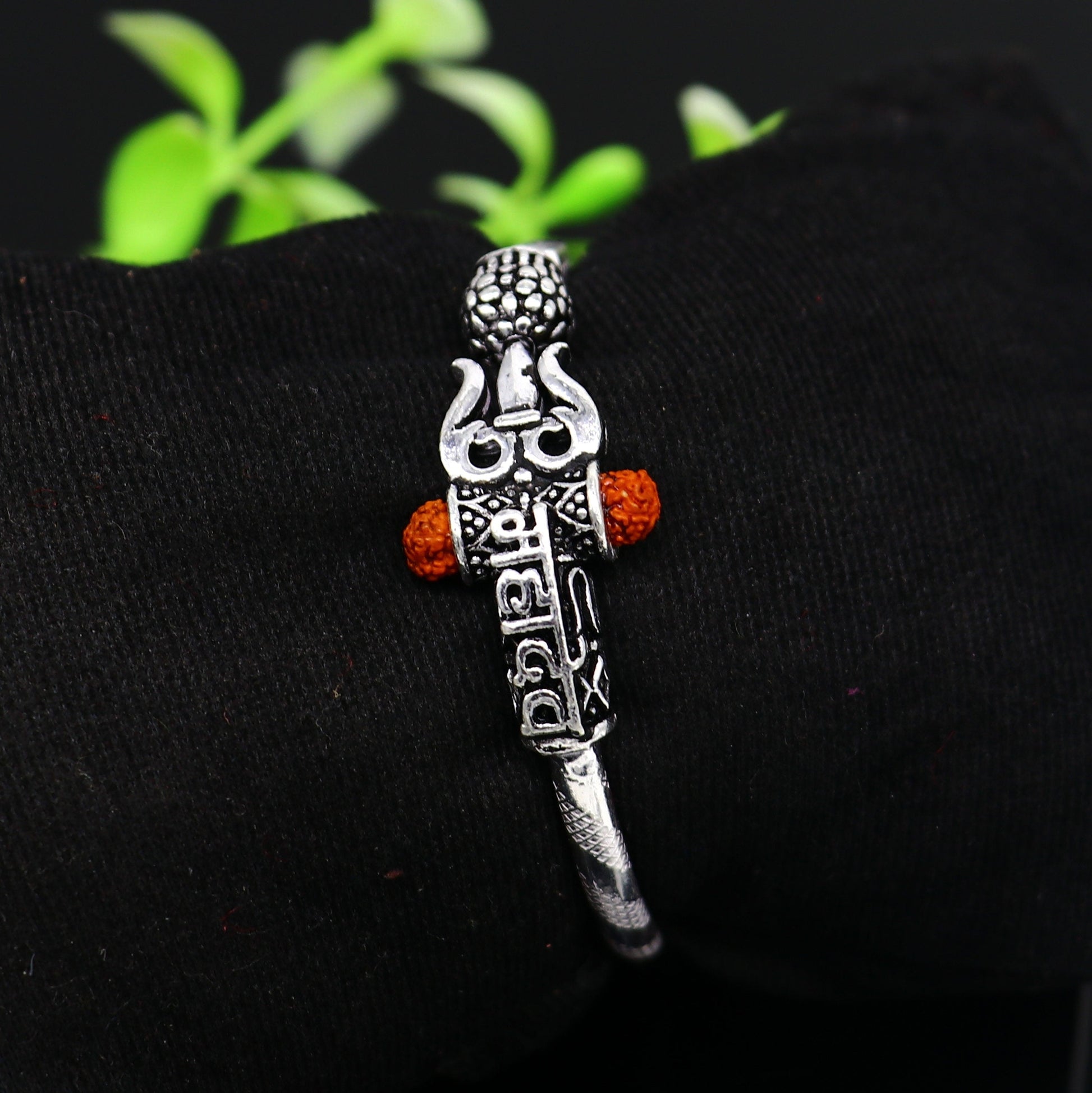 Handmade vintage antique design customized silver baby bangle kada, excellent lord shiva Mahadeva bangle bracelet kada for gifting nbbk235 - TRIBAL ORNAMENTS