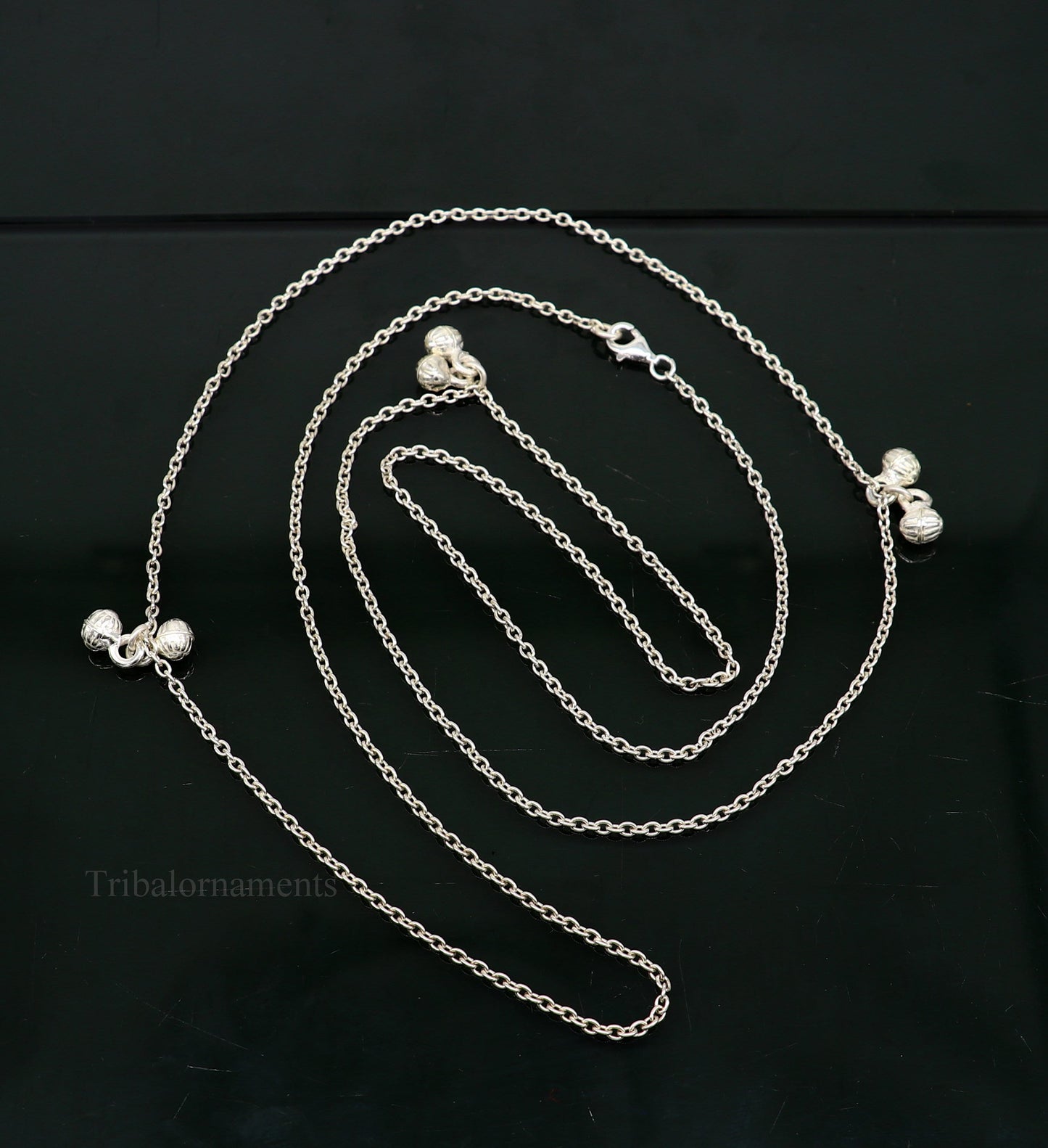 Pure 925 sterling silver handmade Link chain design belly chain, waist chain, gorgeous belly Saree chain belt for dance tribal jewelry wch10 - TRIBAL ORNAMENTS