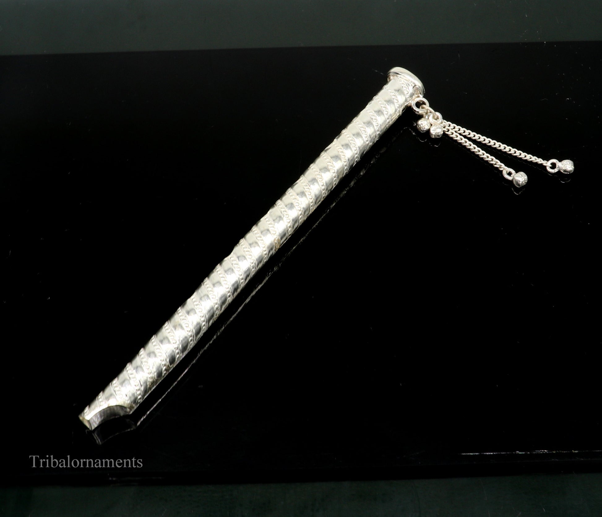 6" long handmade sterling silver stunning divine Lord Krishna flute, Amazing krishna gifting silver accessories, puja utensils su388 - TRIBAL ORNAMENTS