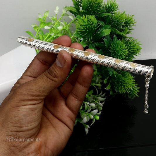 10 Inches Vintage Style Sterling Silver Handmade Puja Chanwar